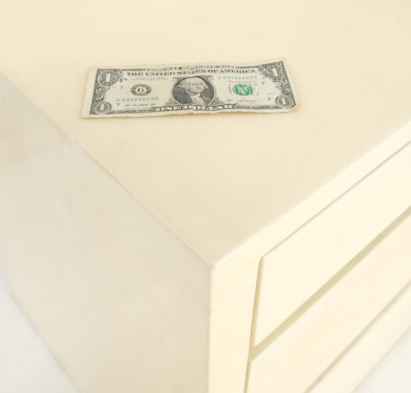 EstablishedLines Two Part Side by Side Racetrack Buffed Lacquered Goatskin Dresser Credenza Mint!