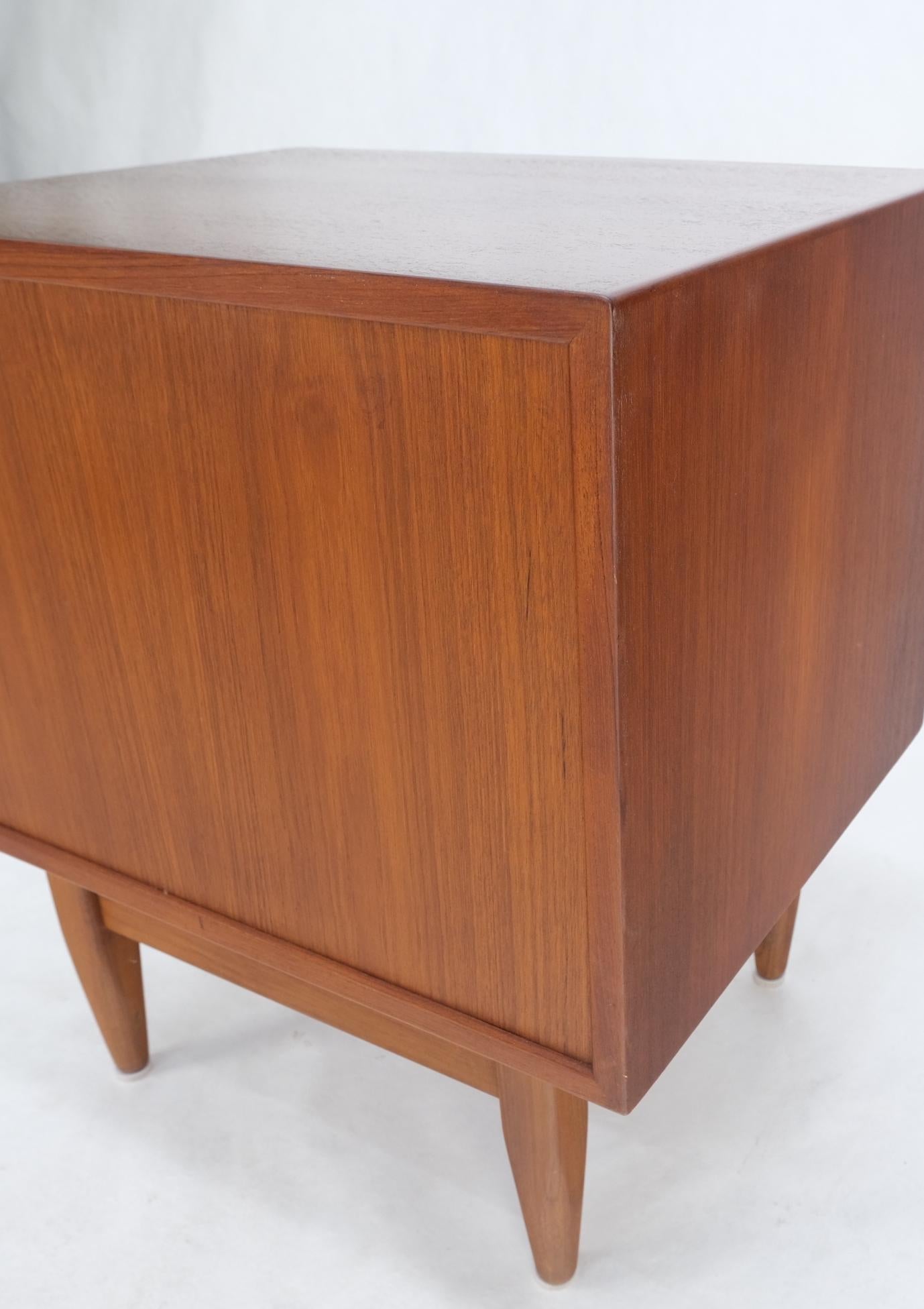 EstablishedLines Danish Mid-Century Modern Teak Side End Table Night Stand Tambour Doors Falster