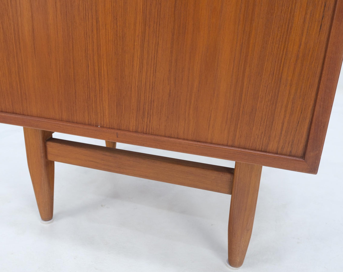 EstablishedLines Danish Mid-Century Modern Teak Side End Table Night Stand Tambour Doors Falster
