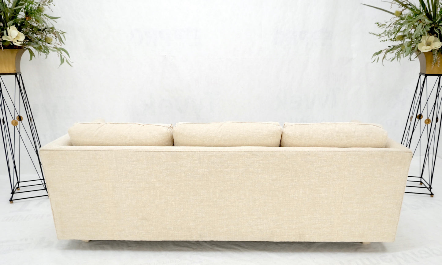 EstablishedLines Custom Design Mid-Century Modern Beige Upholstery Box Shape Sofa Mint!