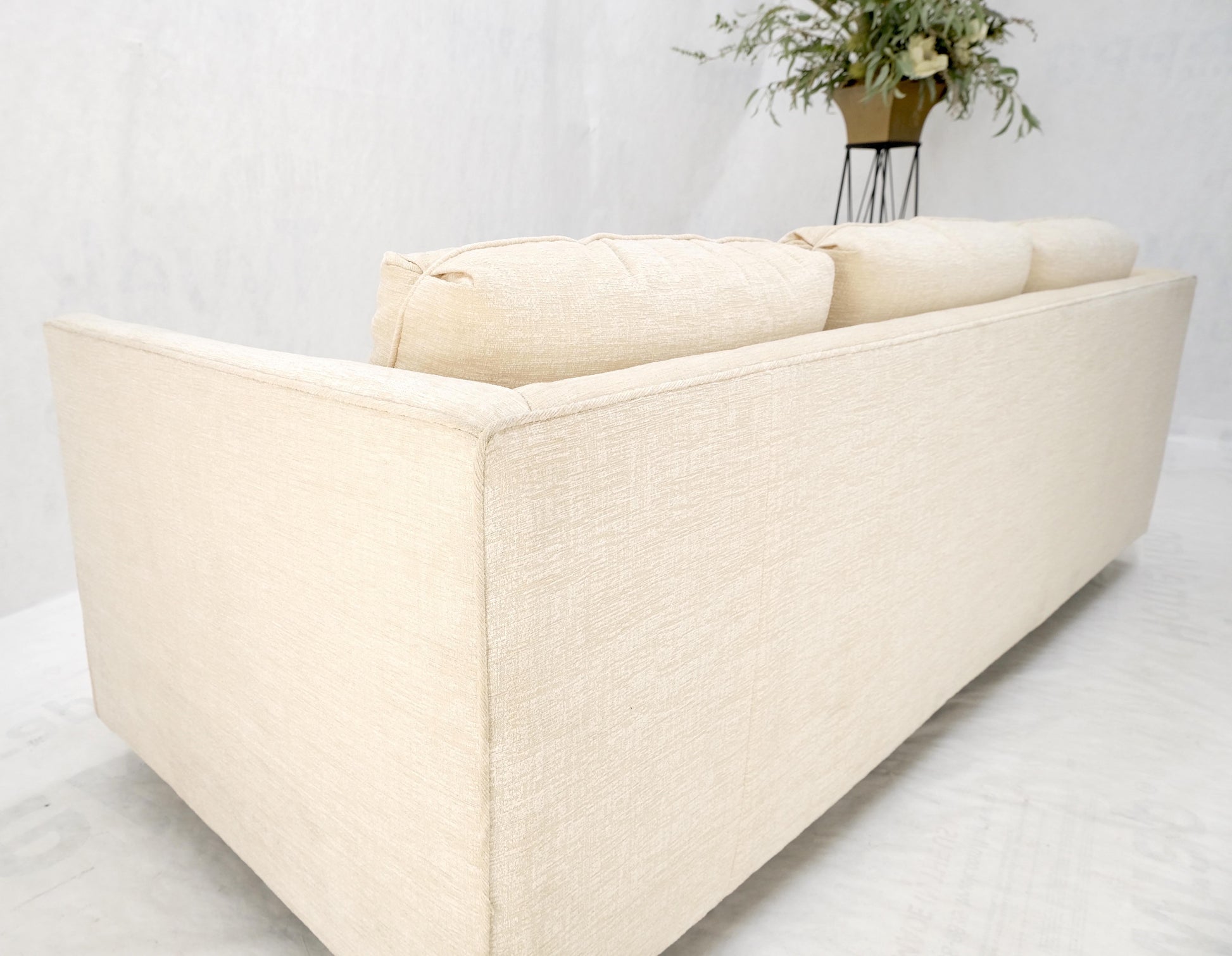 EstablishedLines Custom Design Mid-Century Modern Beige Upholstery Box Shape Sofa Mint!