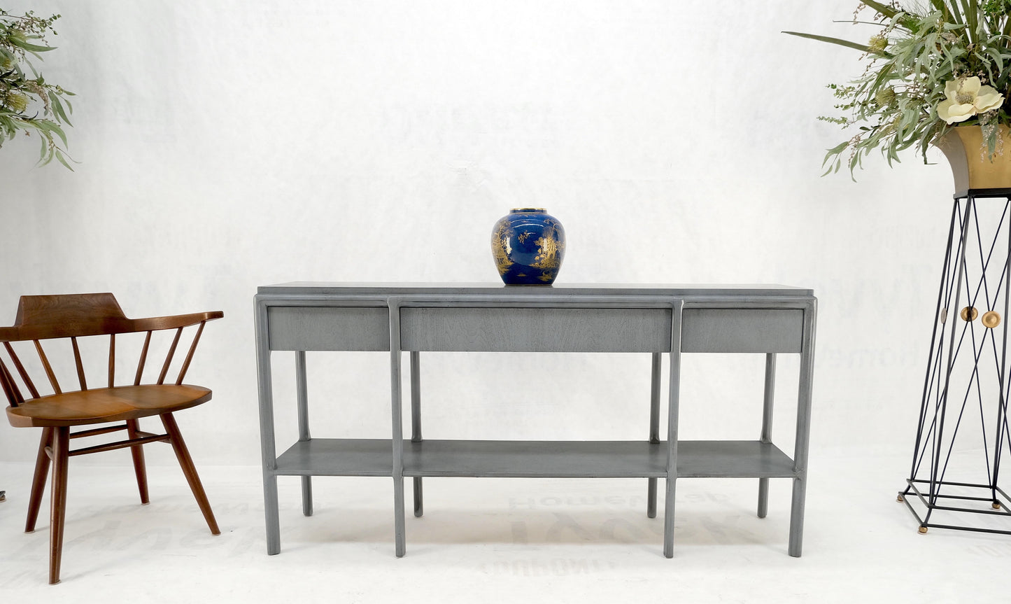 EstablishedLines Widdicomb Faux Finish 3 Drawer Long Sofa Console Table Credenza W/ Shelf Mint!
