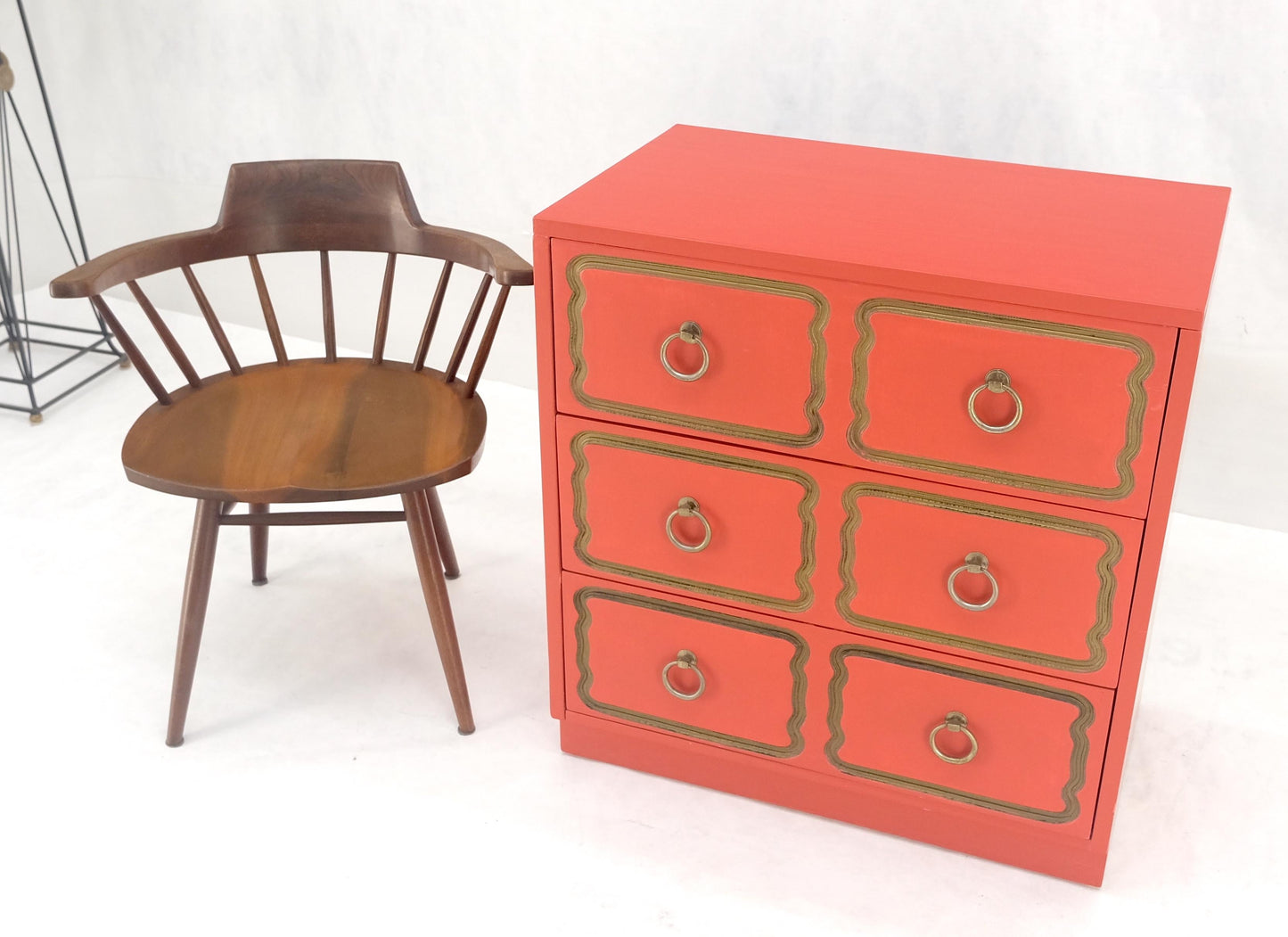 EstablishedLines Dorothy Draper 3 Drawers Dresser Chest w/ Ring Pulls