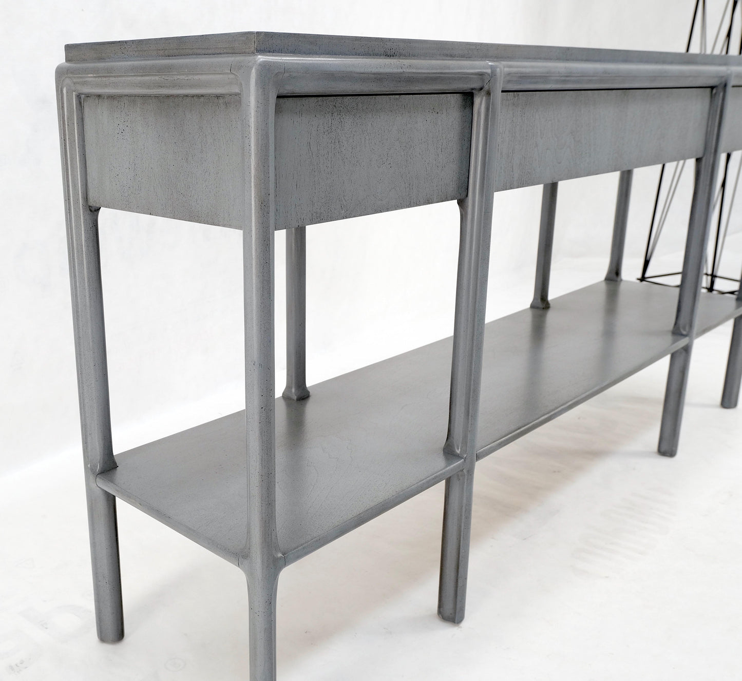 EstablishedLines Widdicomb Faux Finish 3 Drawer Long Sofa Console Table Credenza W/ Shelf Mint!