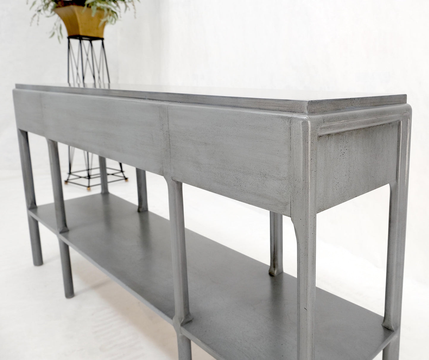 EstablishedLines Widdicomb Faux Finish 3 Drawer Long Sofa Console Table Credenza W/ Shelf Mint!