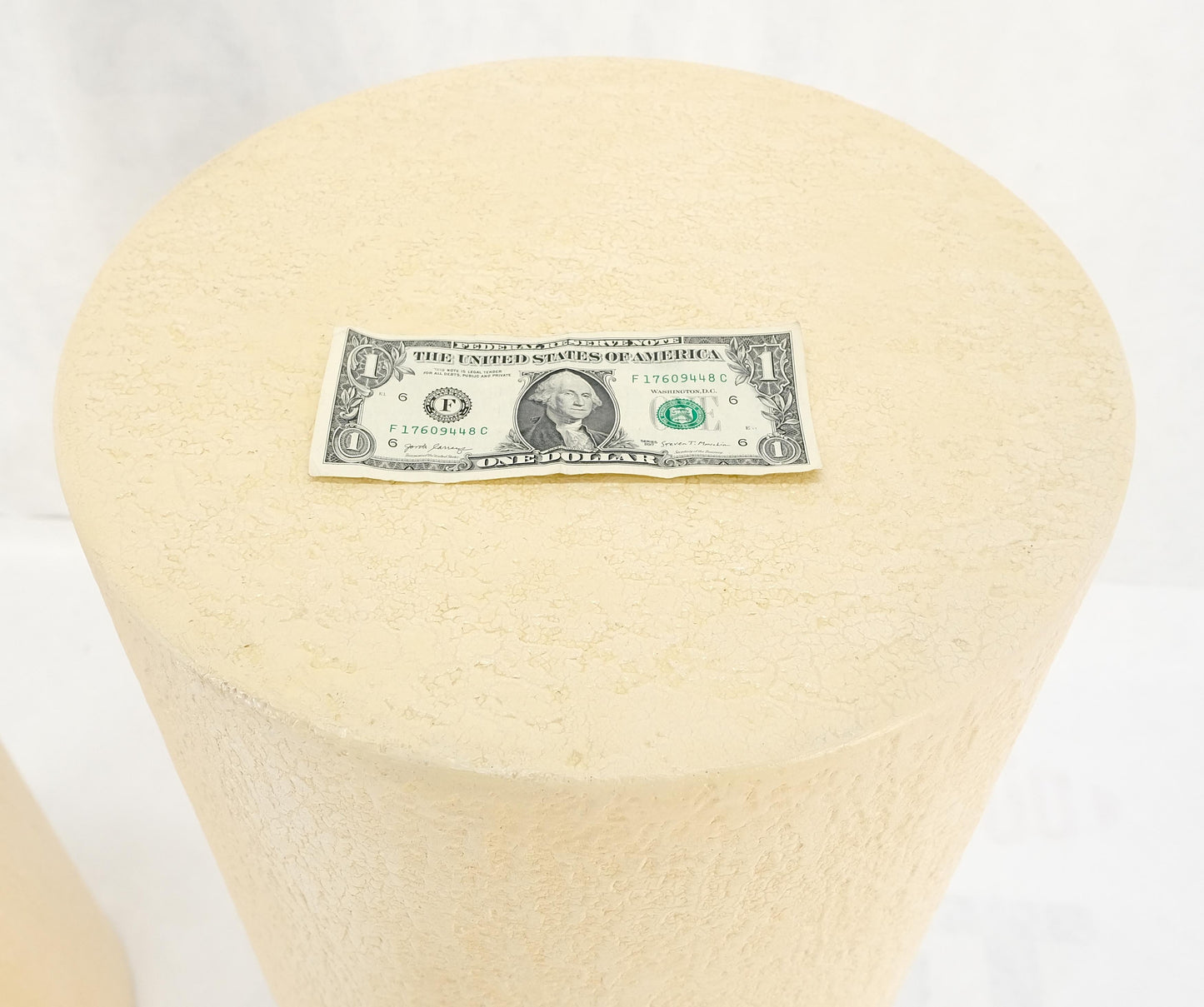 EstablishedLines Pair Round Textured 30" & 36" Tall 14" Dia Cylinder Shape Pedestals Stands MINT!