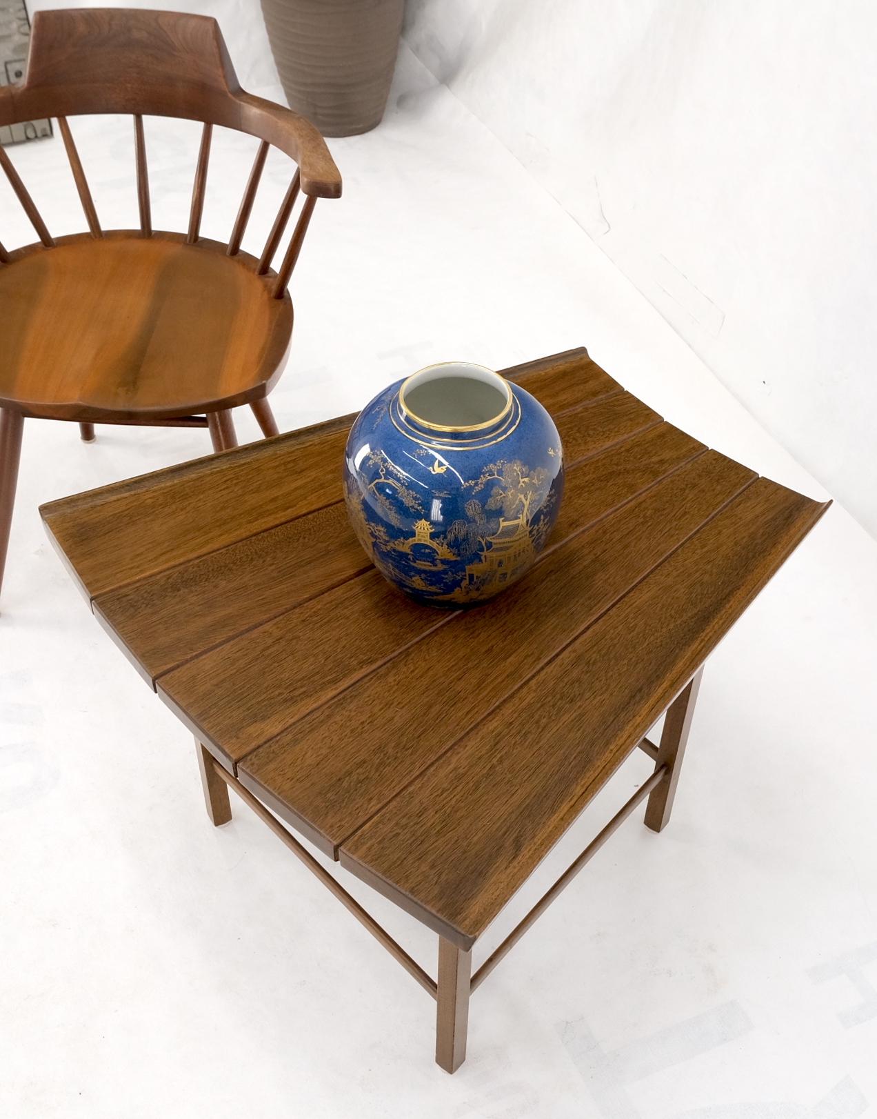 EstablishedLines Fan Shaped Solid Walnut Dunbar Atr. Side End Stand Occasional Table Mint!