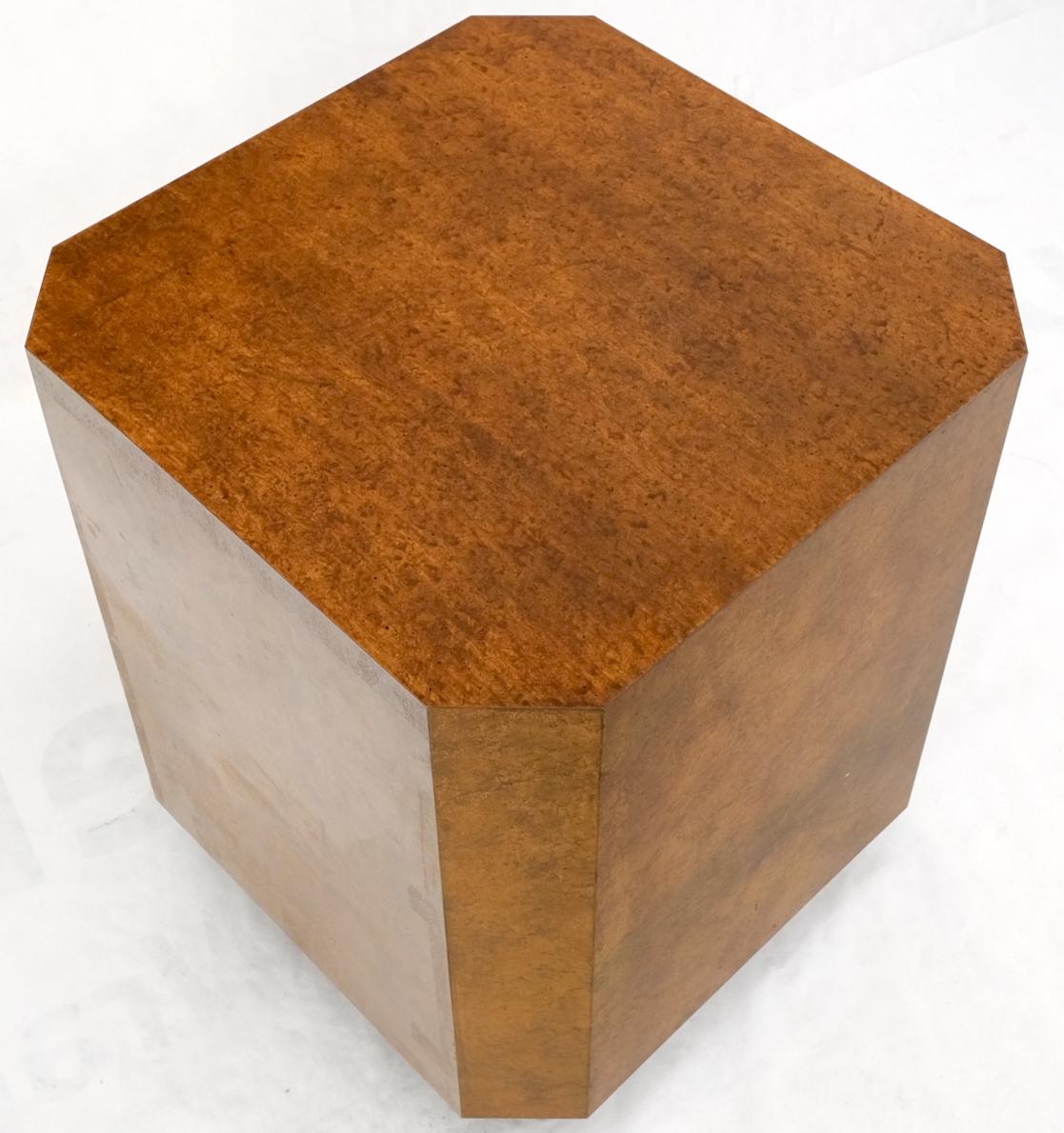 EstablishedLines Patinated Copper Cube Shape Large Pedestal Occasional Table Stand Custom Mint