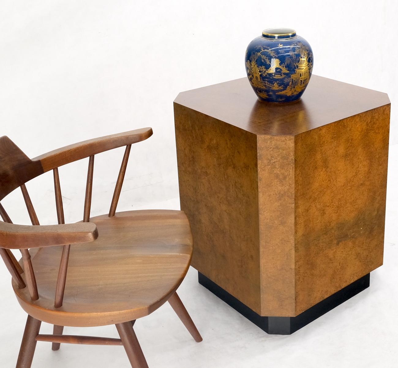 EstablishedLines Patinated Copper Cube Shape Large Pedestal Occasional Table Stand Custom Mint