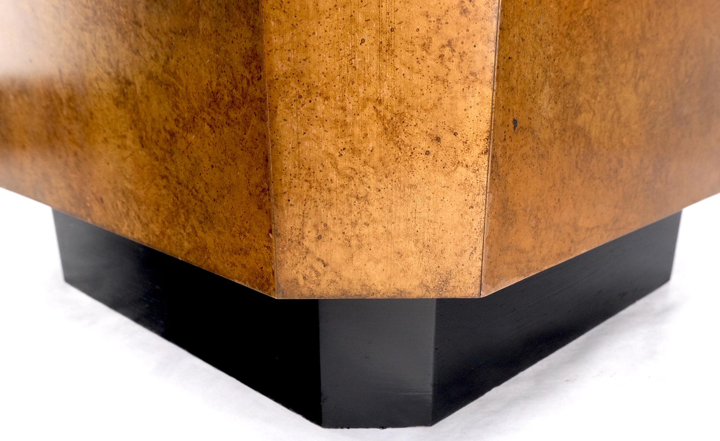 EstablishedLines Patinated Copper Cube Shape Large Pedestal Occasional Table Stand Custom Mint