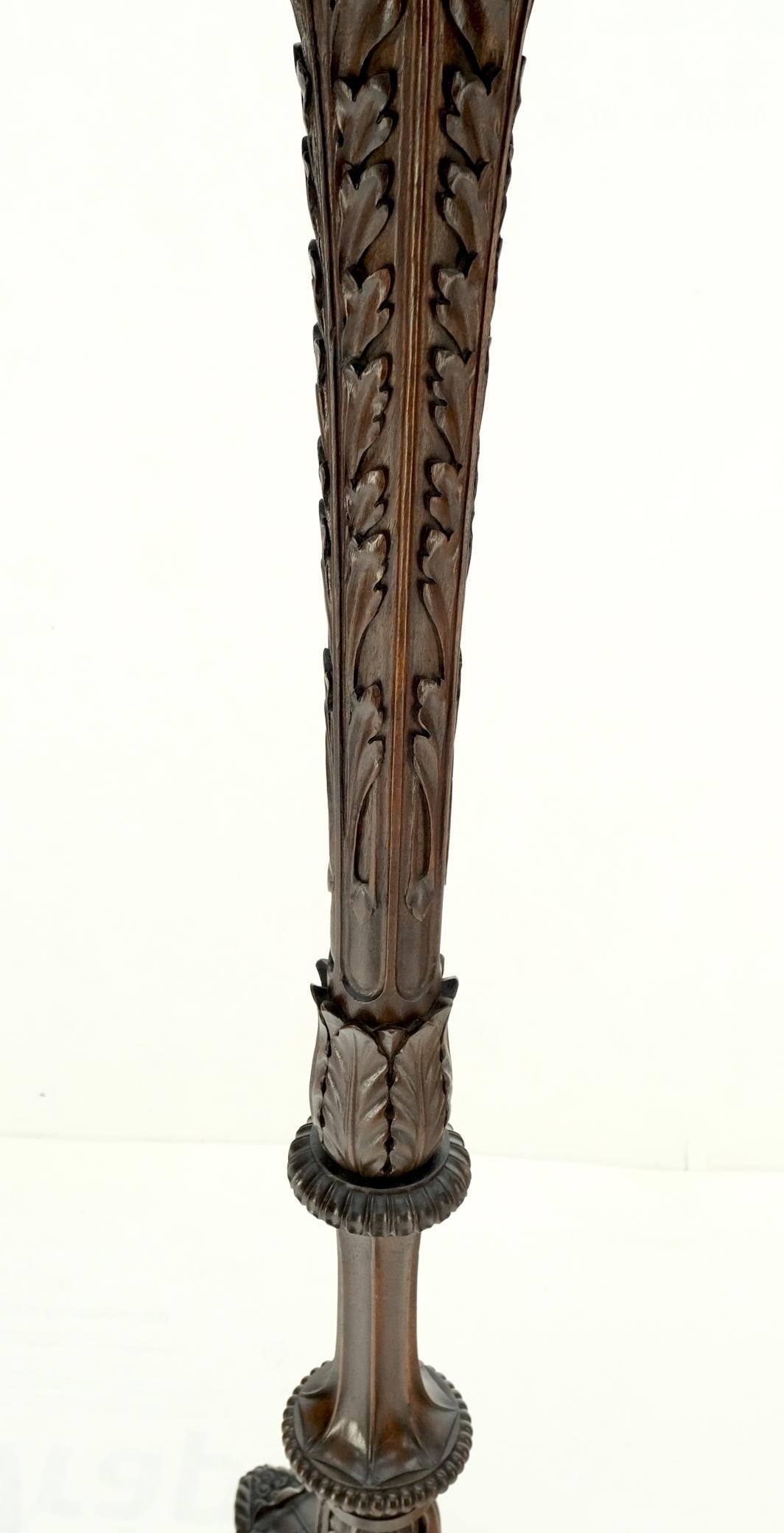 EstablishedLines Very Fine Carved Mahogany Rams Heads Floor lamp Base Gold Leaf Leafs Horner Attr