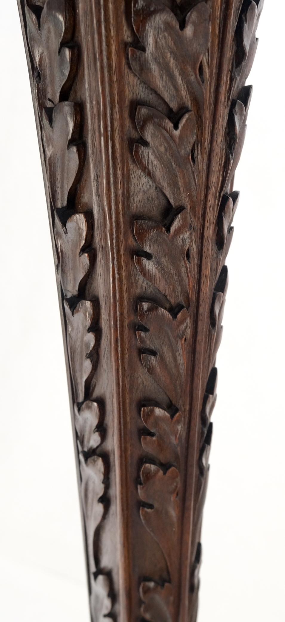 EstablishedLines Very Fine Carved Mahogany Rams Heads Floor lamp Base Gold Leaf Leafs Horner Attr