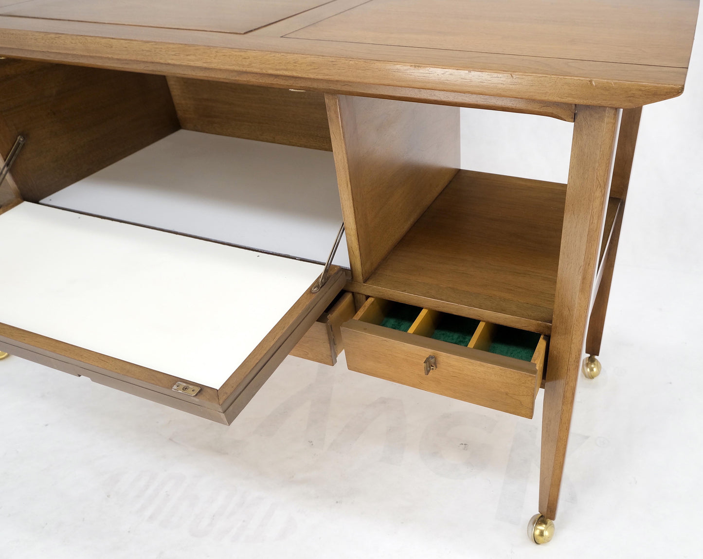 EstablishedLines Travertine Fliptop Insert Drop Front Door 3 Drawers Server Credenza Console