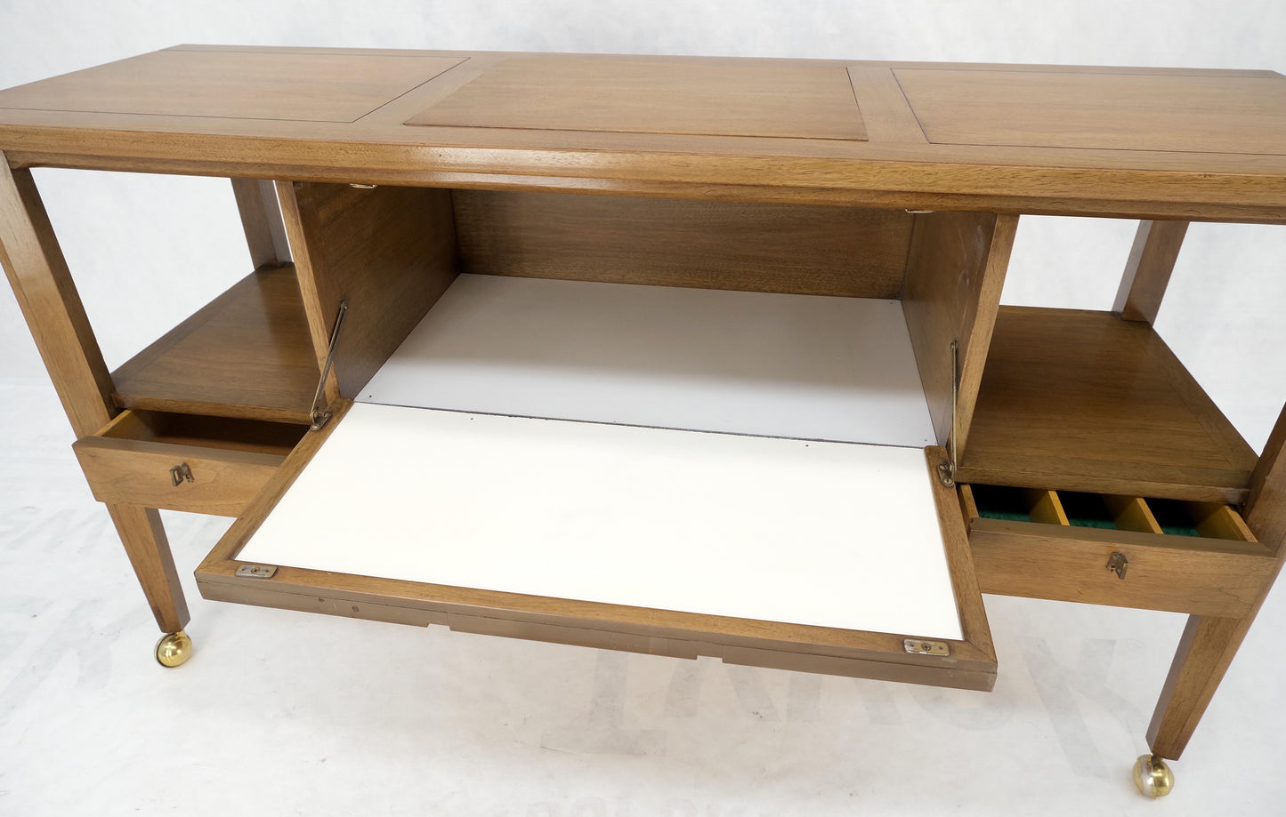 EstablishedLines Travertine Fliptop Insert Drop Front Door 3 Drawers Server Credenza Console