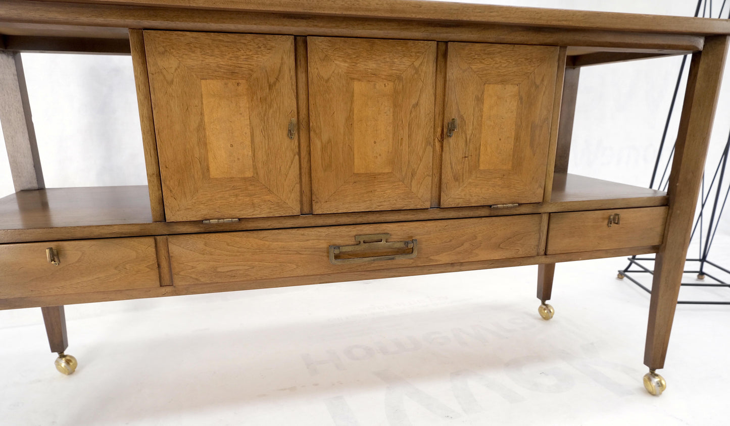 EstablishedLines Travertine Fliptop Insert Drop Front Door 3 Drawers Server Credenza Console