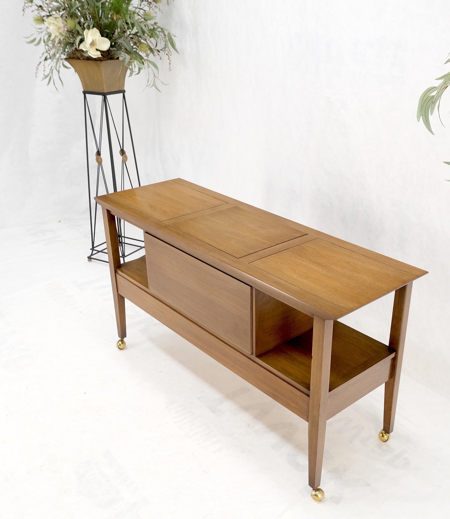 EstablishedLines Travertine Fliptop Insert Drop Front Door 3 Drawers Server Credenza Console