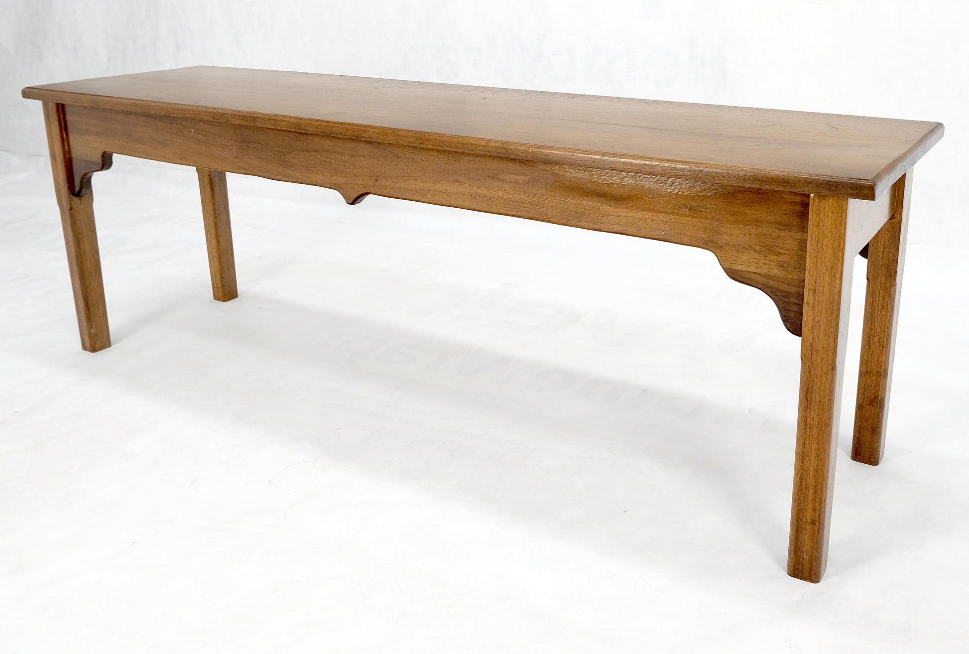 EstablishedLines Arts & Crafts Style Custom Solid Varnished Walnut 54" Long Bench Shaker Style