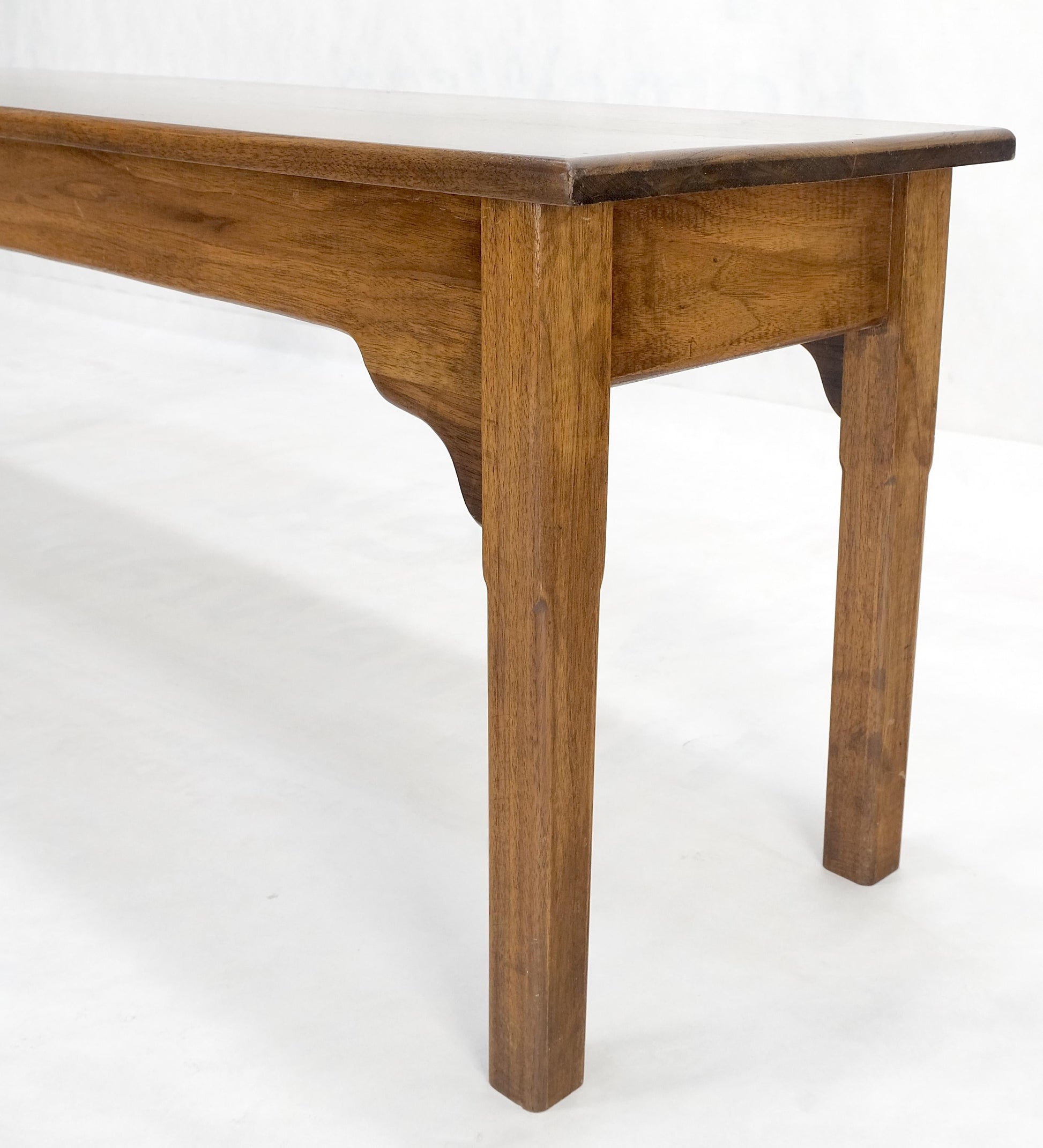 EstablishedLines Arts & Crafts Style Custom Solid Varnished Walnut 54" Long Bench Shaker Style