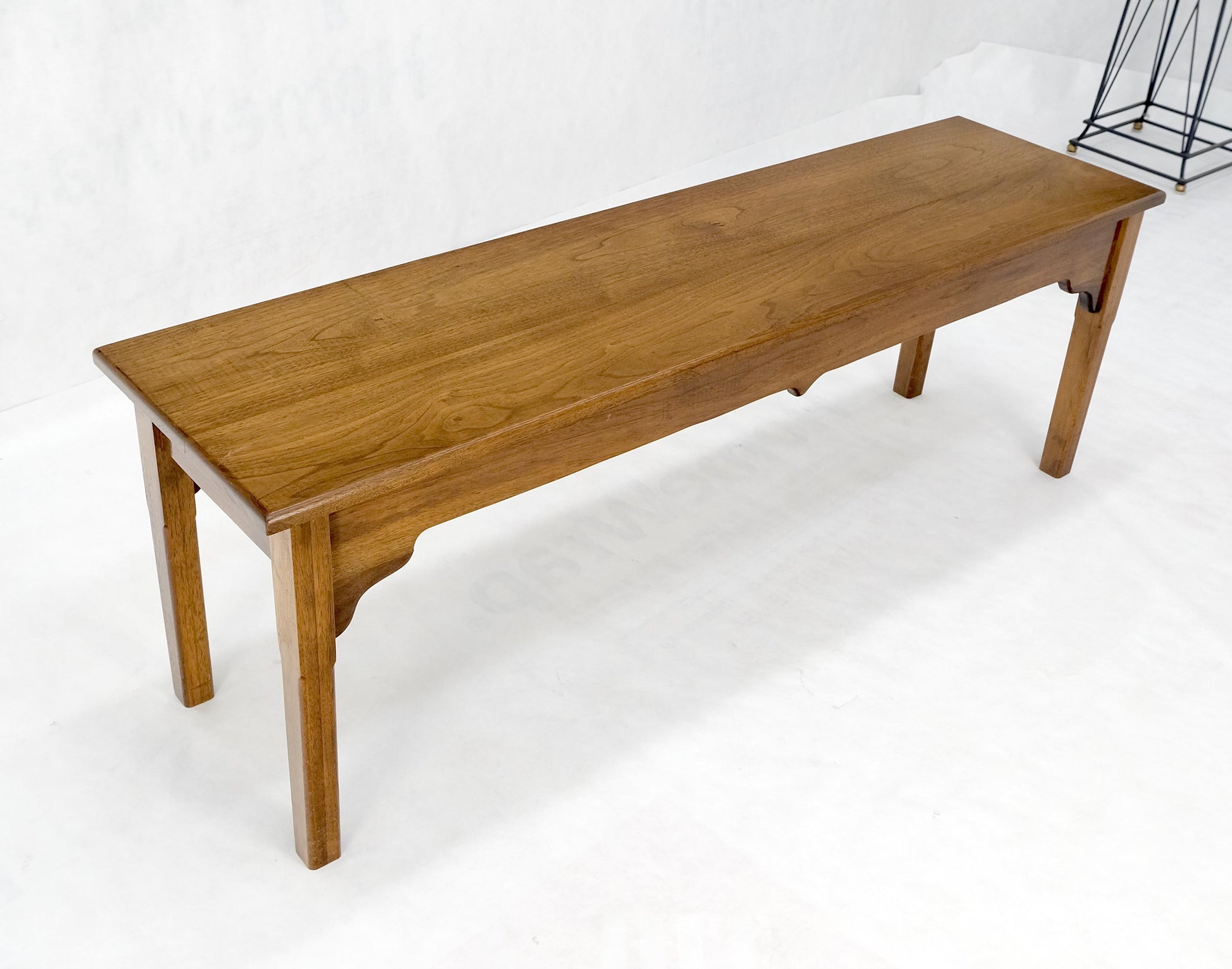 EstablishedLines Arts & Crafts Style Custom Solid Varnished Walnut 54" Long Bench Shaker Style