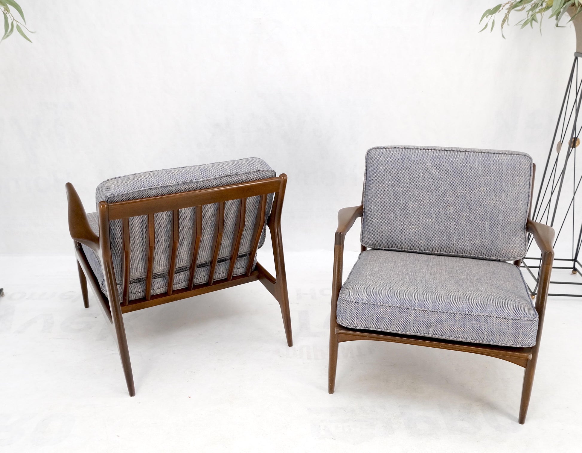 EstablishedLines Pair Kofod Larsen Selig Danish Mid-Century Modern Lounge Chairs New Upholstery