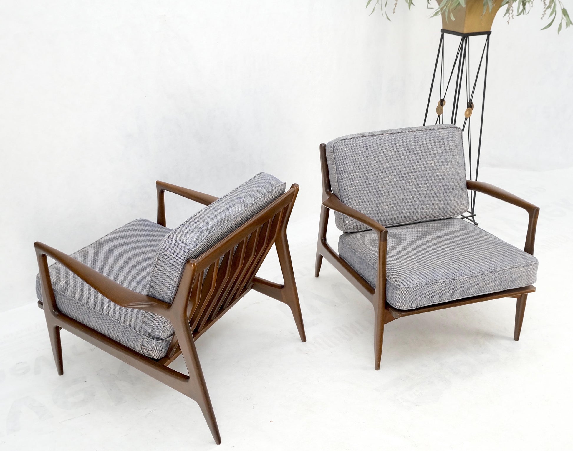 EstablishedLines Pair Kofod Larsen Selig Danish Mid-Century Modern Lounge Chairs New Upholstery