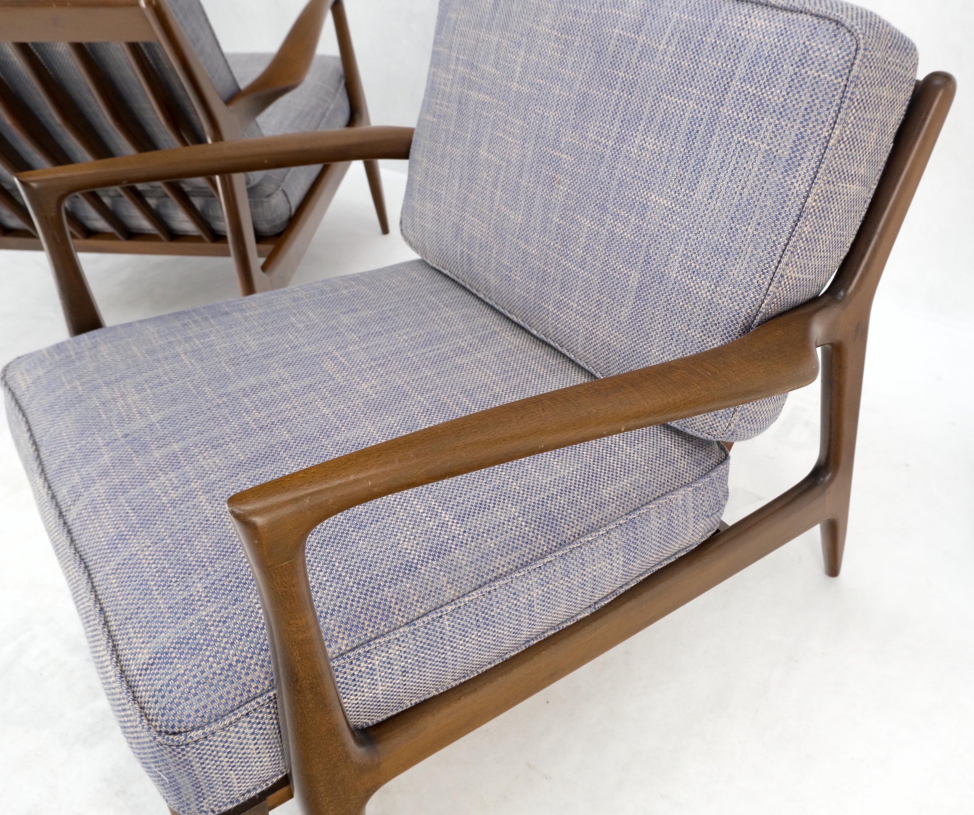 EstablishedLines Pair Kofod Larsen Selig Danish Mid-Century Modern Lounge Chairs New Upholstery