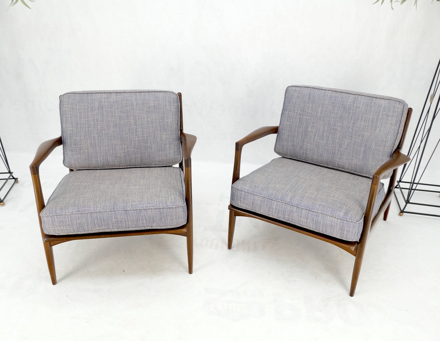 EstablishedLines Pair Kofod Larsen Selig Danish Mid-Century Modern Lounge Chairs New Upholstery