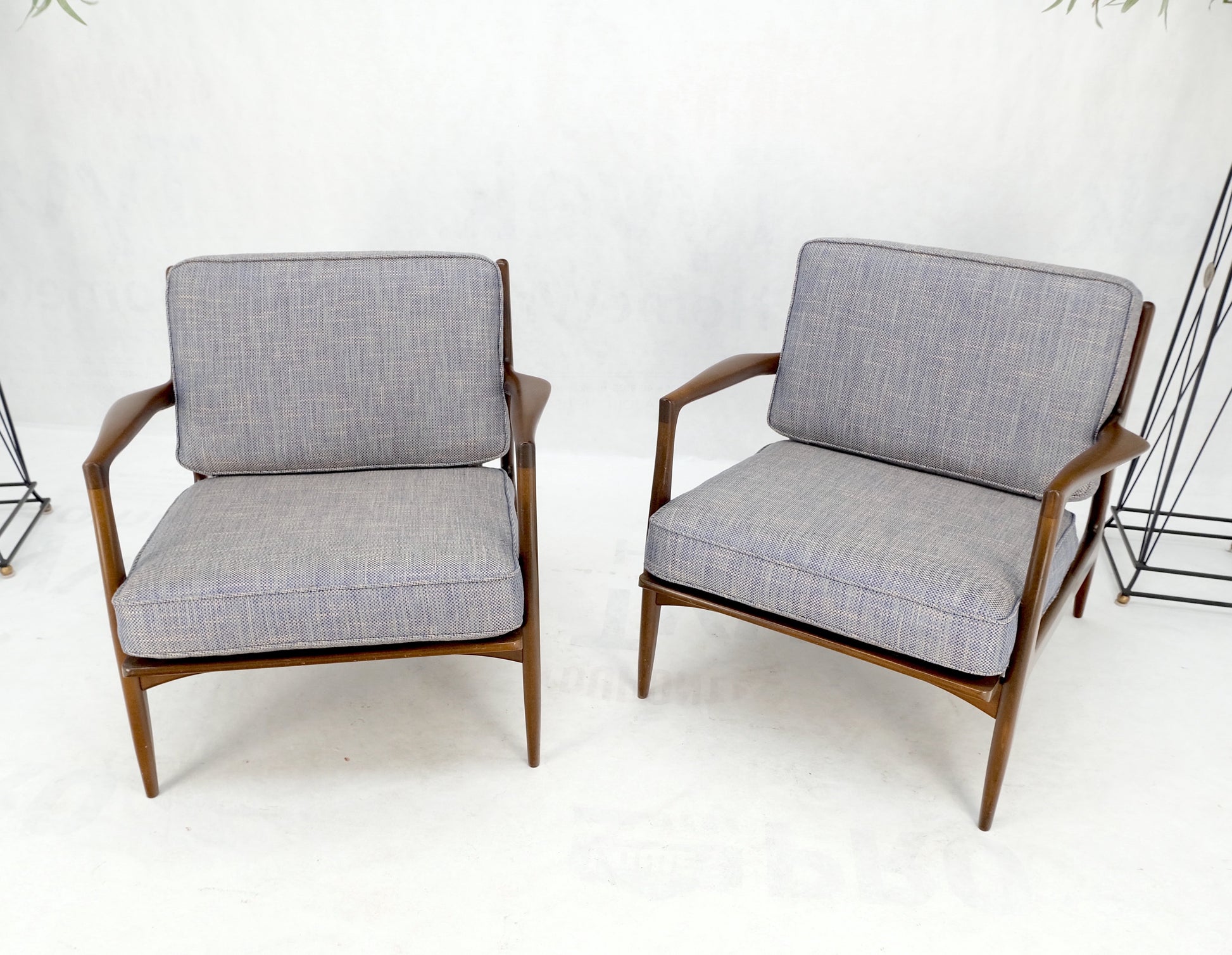 EstablishedLines Pair Kofod Larsen Selig Danish Mid-Century Modern Lounge Chairs New Upholstery