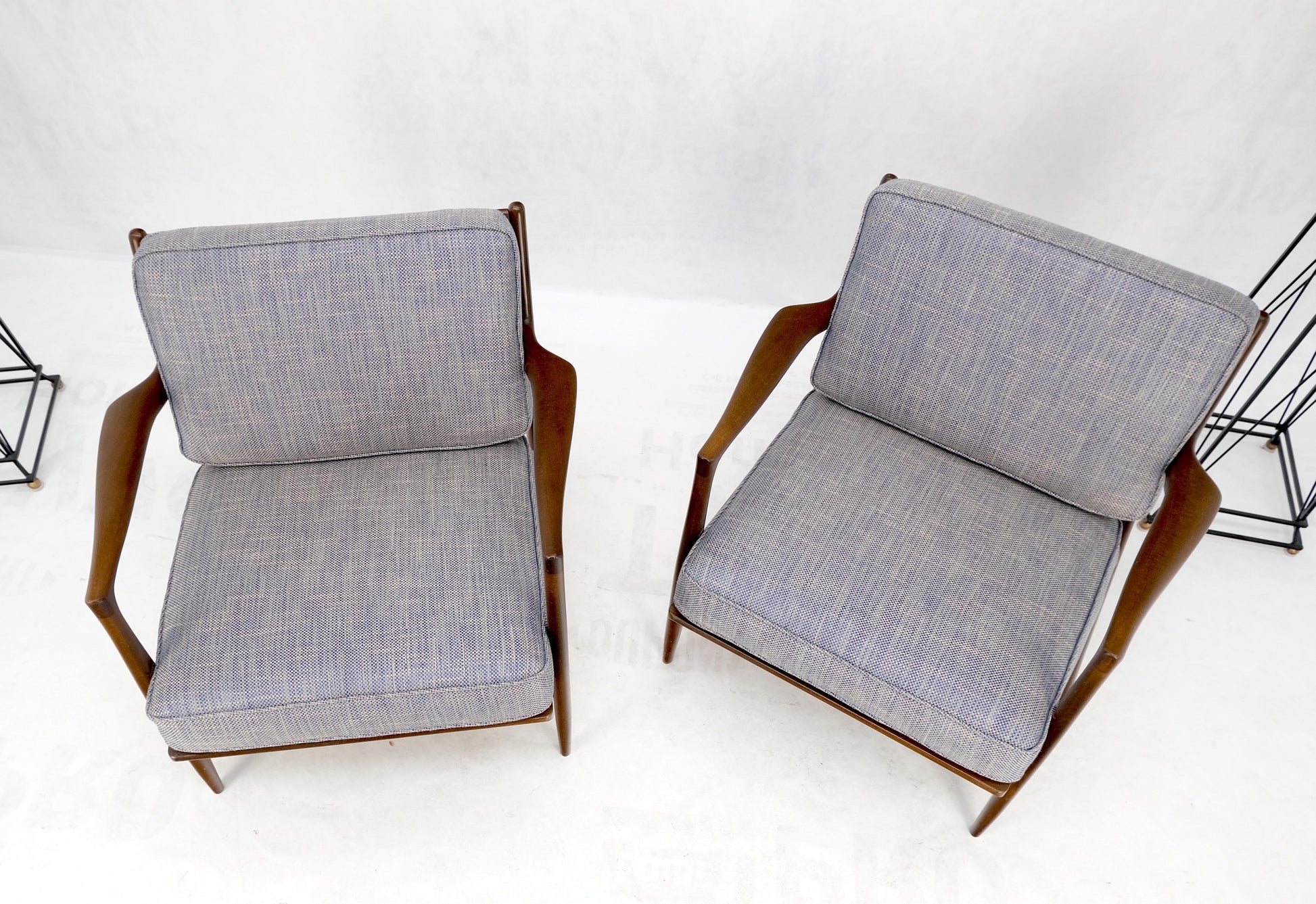 EstablishedLines Pair Kofod Larsen Selig Danish Mid-Century Modern Lounge Chairs New Upholstery