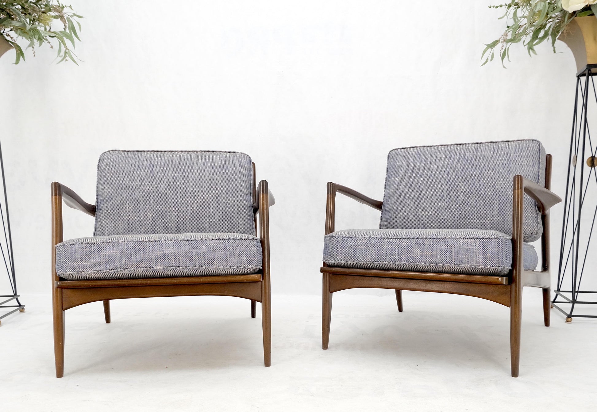 EstablishedLines Pair Kofod Larsen Selig Danish Mid-Century Modern Lounge Chairs New Upholstery