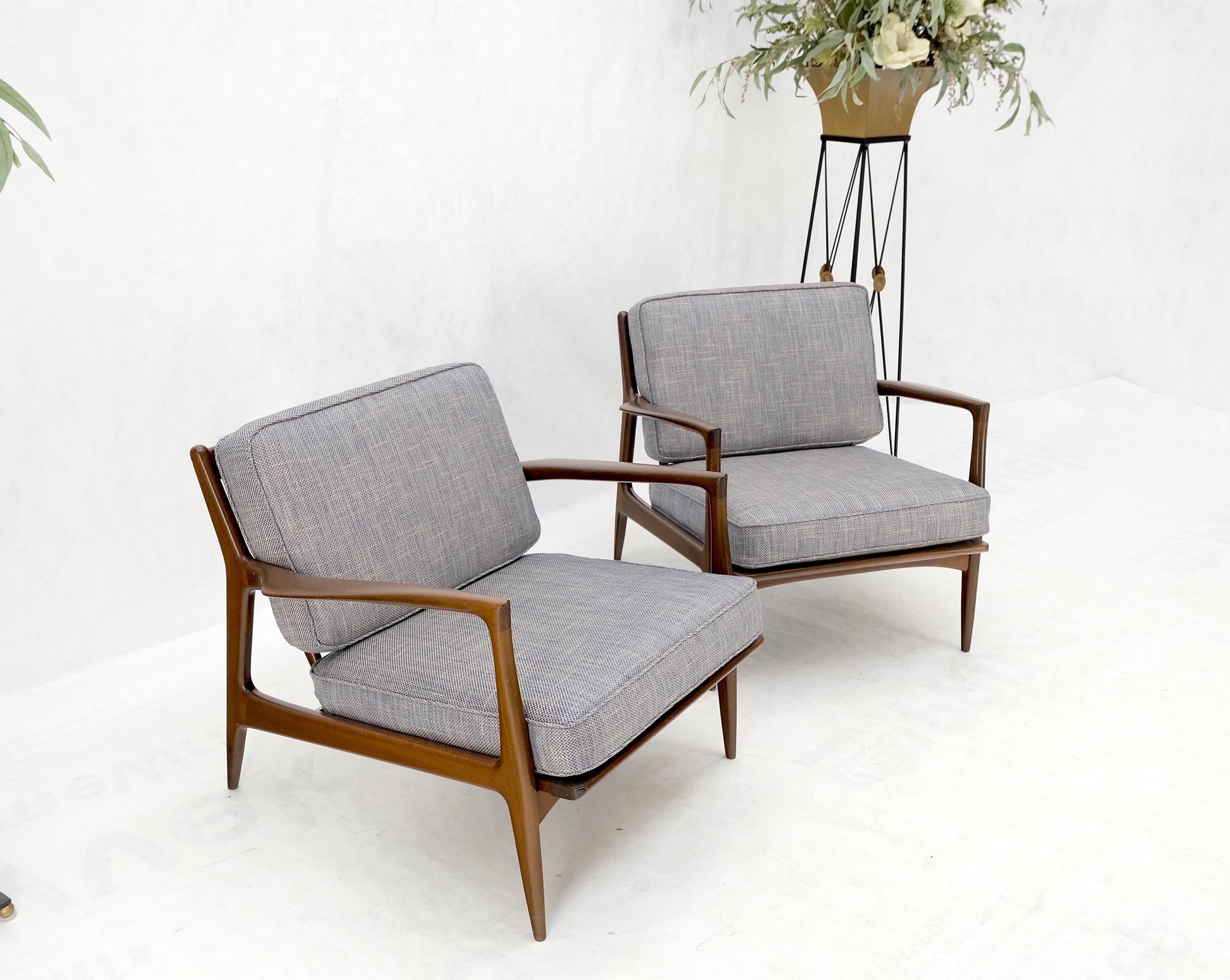 EstablishedLines Pair Kofod Larsen Selig Danish Mid-Century Modern Lounge Chairs New Upholstery