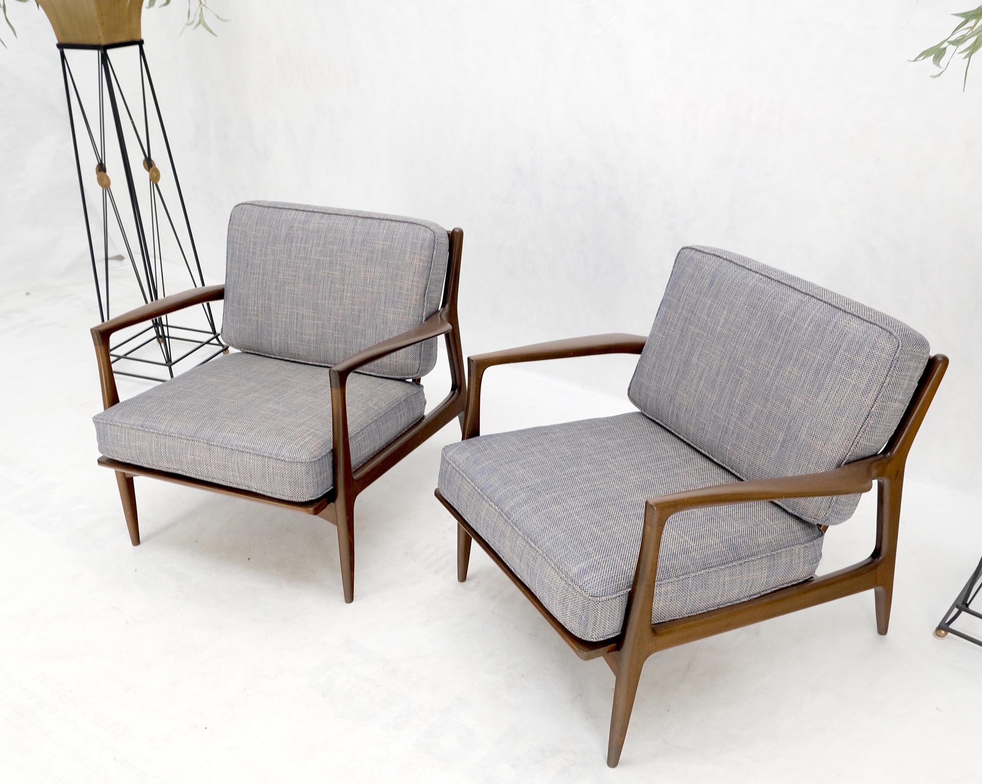 EstablishedLines Pair Kofod Larsen Selig Danish Mid-Century Modern Lounge Chairs New Upholstery