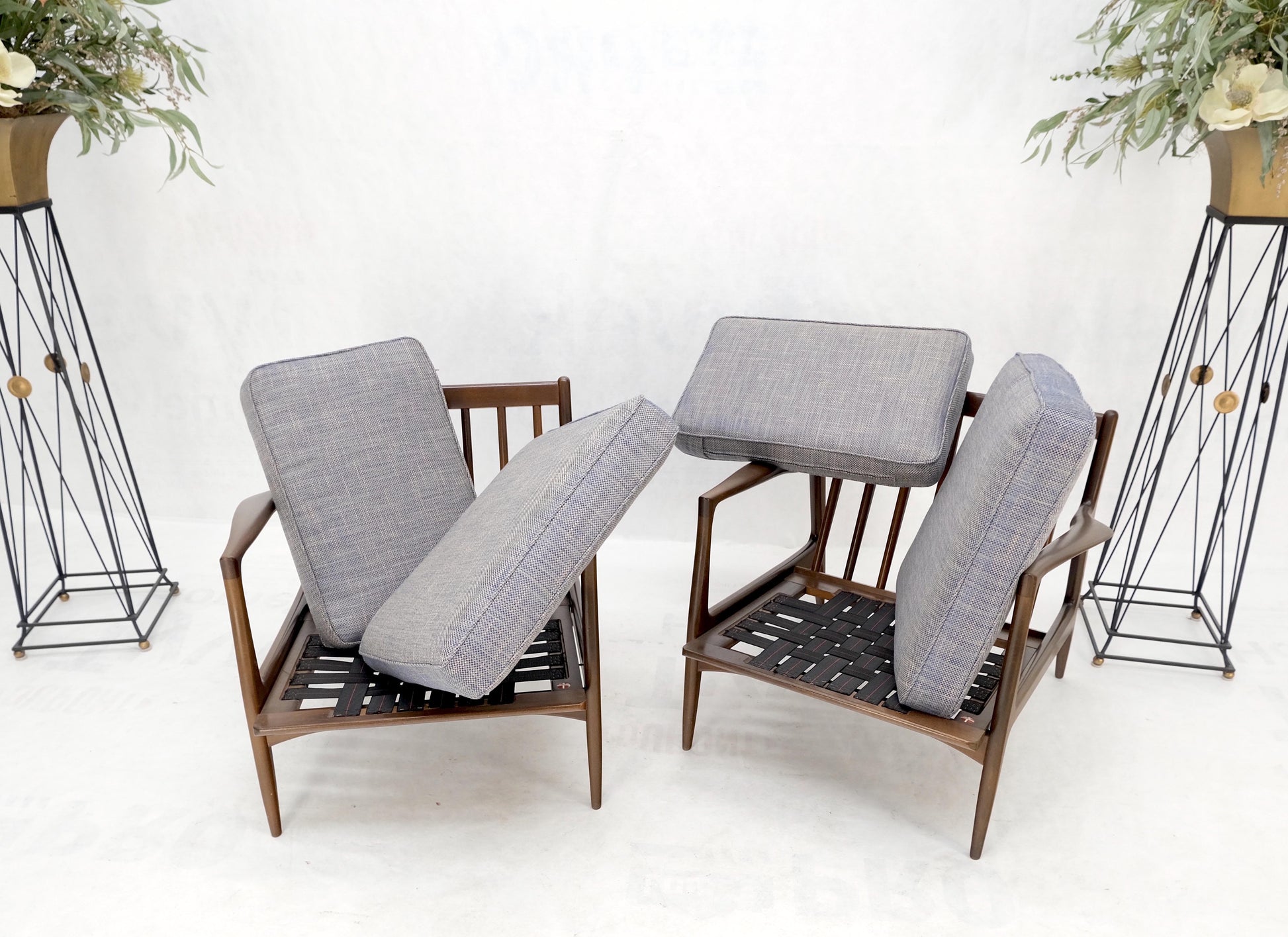EstablishedLines Pair Kofod Larsen Selig Danish Mid-Century Modern Lounge Chairs New Upholstery