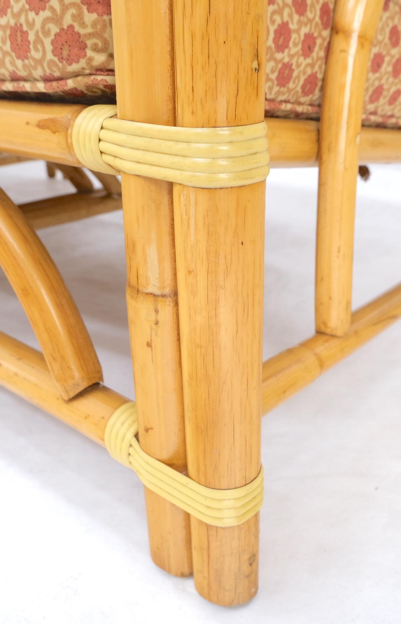 EstablishedLines 5 Pieces Set of Mid Century Rattan Bamboo Sectional Sofa & Arm Longe Chair Mint