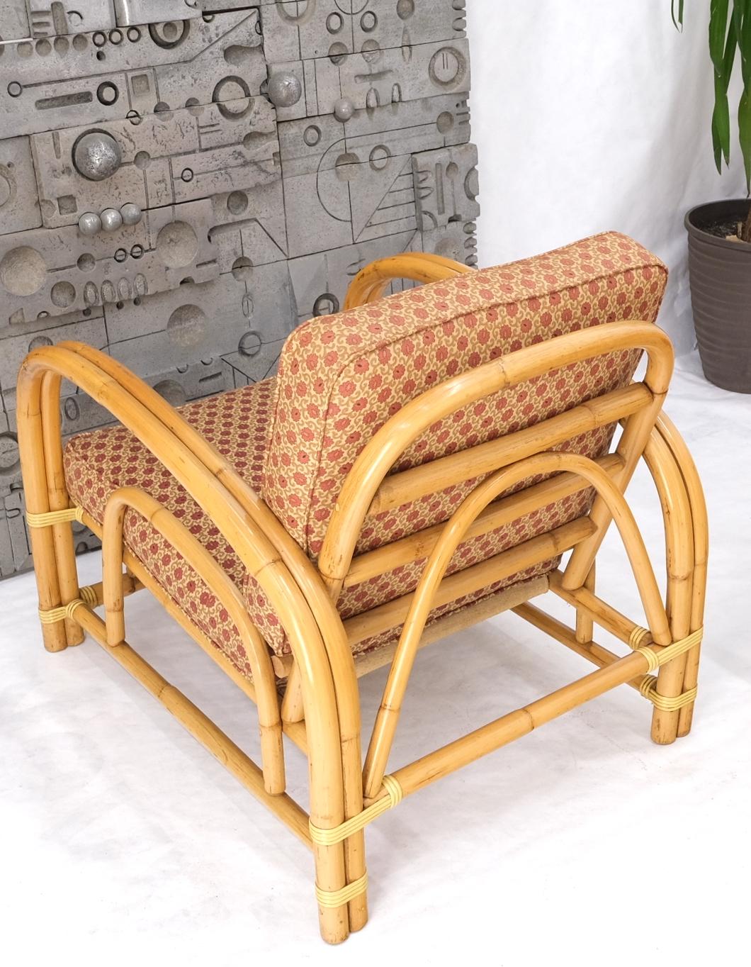 EstablishedLines 5 Pieces Set of Mid Century Rattan Bamboo Sectional Sofa & Arm Longe Chair Mint