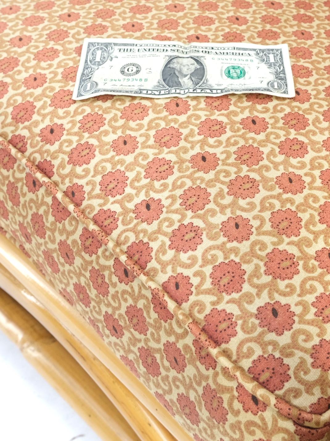 EstablishedLines 5 Pieces Set of Mid Century Rattan Bamboo Sectional Sofa & Arm Longe Chair Mint