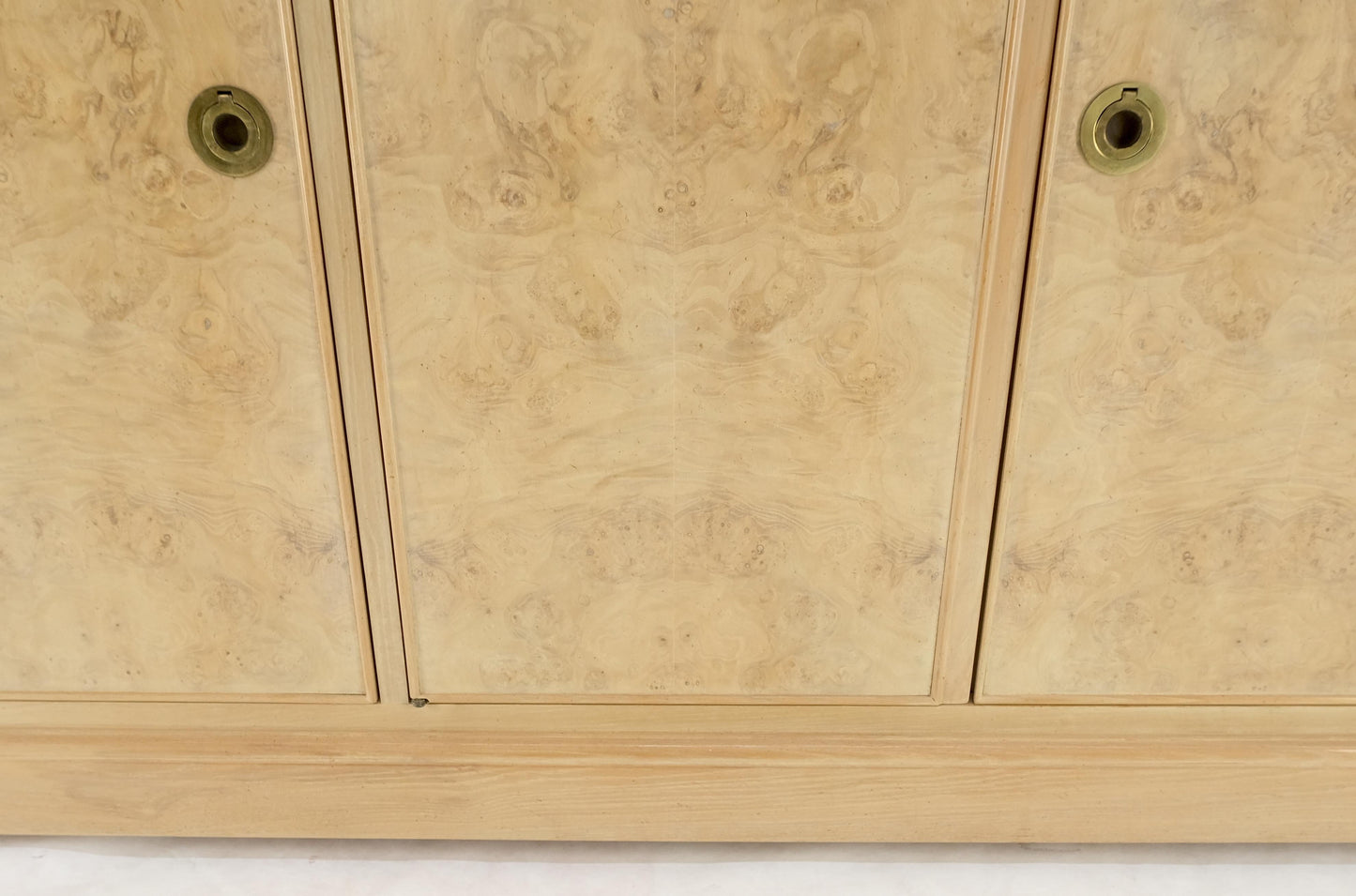 EstablishedLines White Wash Pickled Burl Wood Expandable Liquor Cabinet on Wheels Campaign Pulls