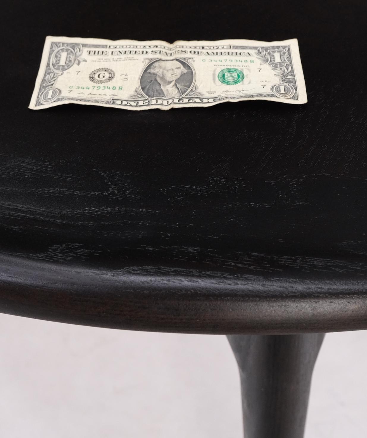 EstablishedLines Round Mid Century Ebonized Oak Dining Table w/ Two Leafs Jack Van der Molen MINT