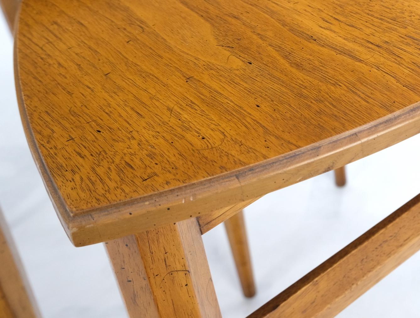 EstablishedLines Set of Mid-Century Modern Three Rounded Triangle Shape Nesting Stacking Tables