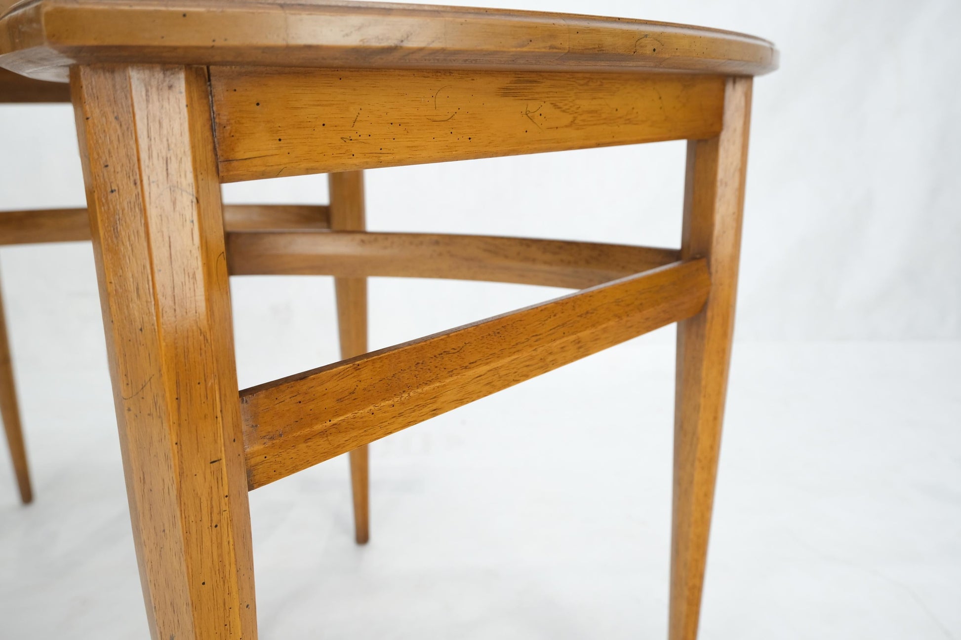 EstablishedLines Set of Mid-Century Modern Three Rounded Triangle Shape Nesting Stacking Tables