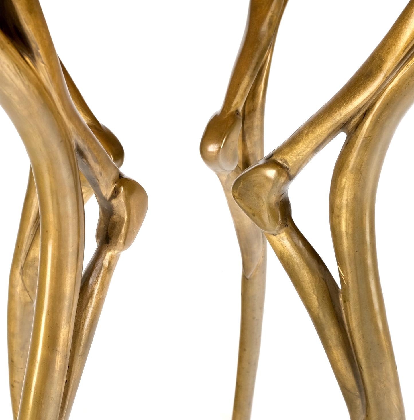 EstablishedLines Heavy Cast Bronze Legs Studio Made Sculptural Side Cafe Petit Dining Table Stand