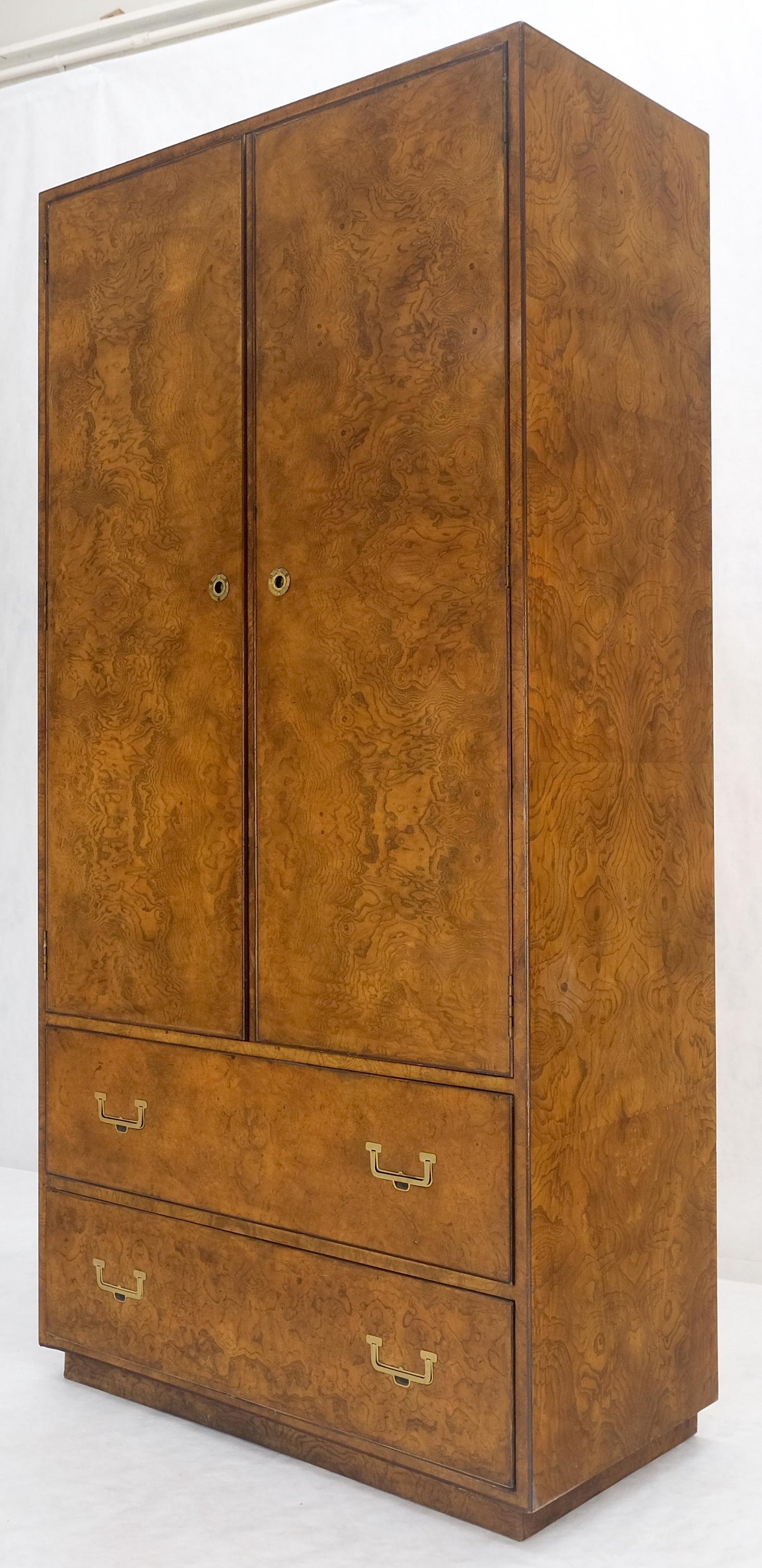 EstablishedLines Burl Wood Large 74" Tall Gentelman's Chest Dresser High Boy Campaign Style MINT!