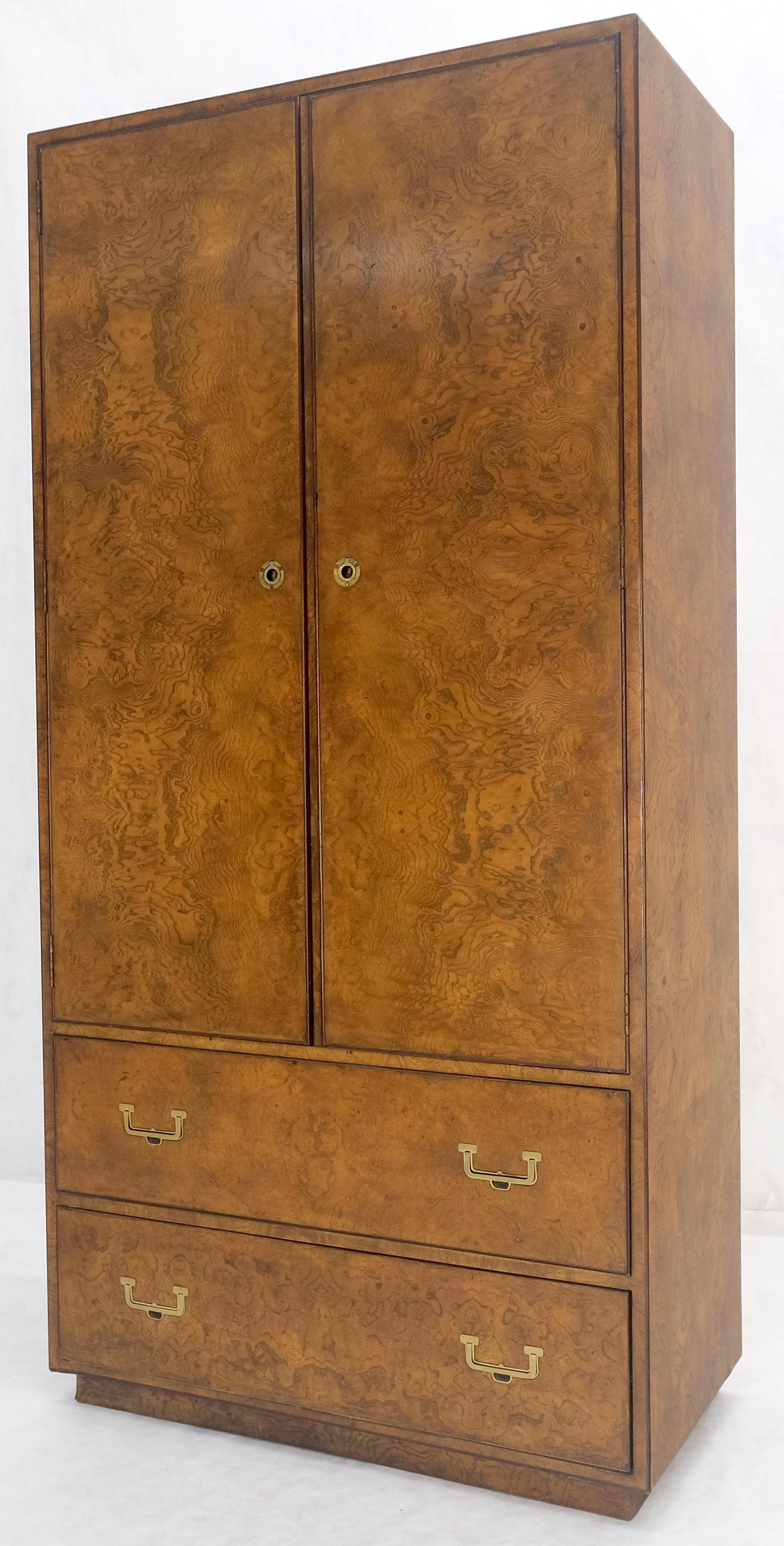 EstablishedLines Burl Wood Large 74" Tall Gentelman's Chest Dresser High Boy Campaign Style MINT!
