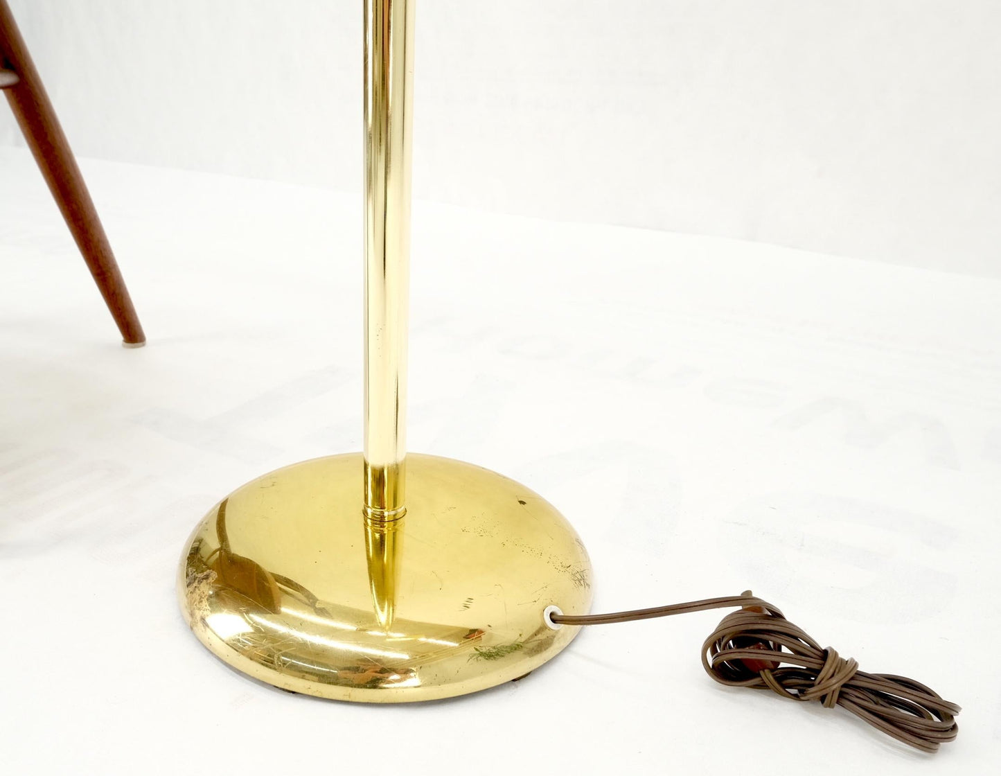 EstablishedLines Adjustable Hexagon Cylinder Shades Three Way Brass Floor Lamp Sonneman