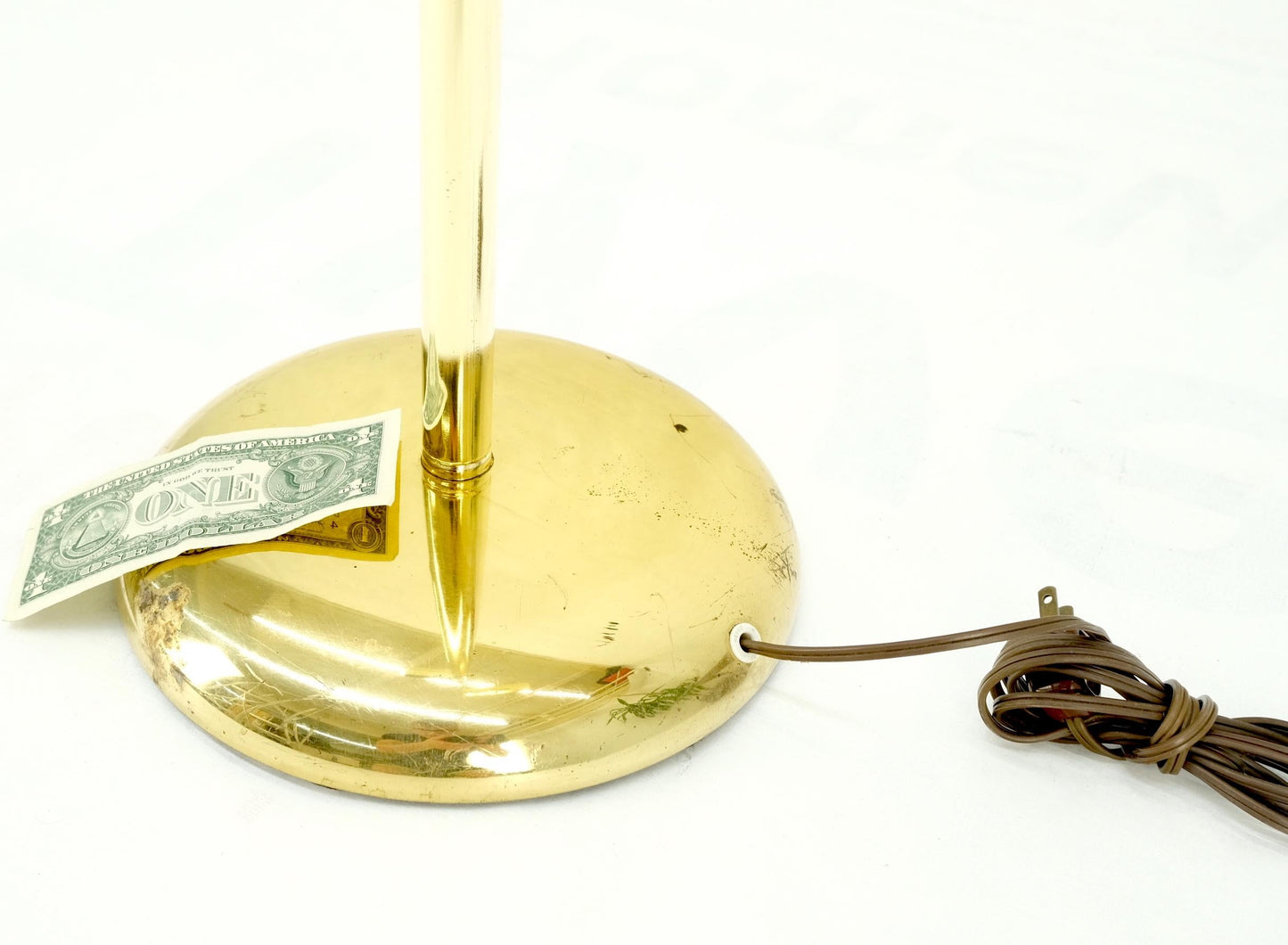 EstablishedLines Adjustable Hexagon Cylinder Shades Three Way Brass Floor Lamp Sonneman