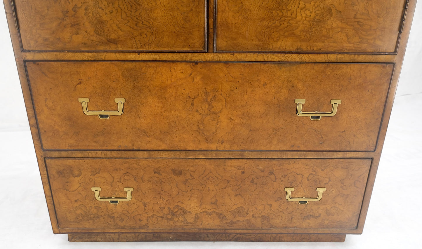 EstablishedLines Burl Wood Large 74" Tall Gentelman's Chest Dresser High Boy Campaign Style MINT!