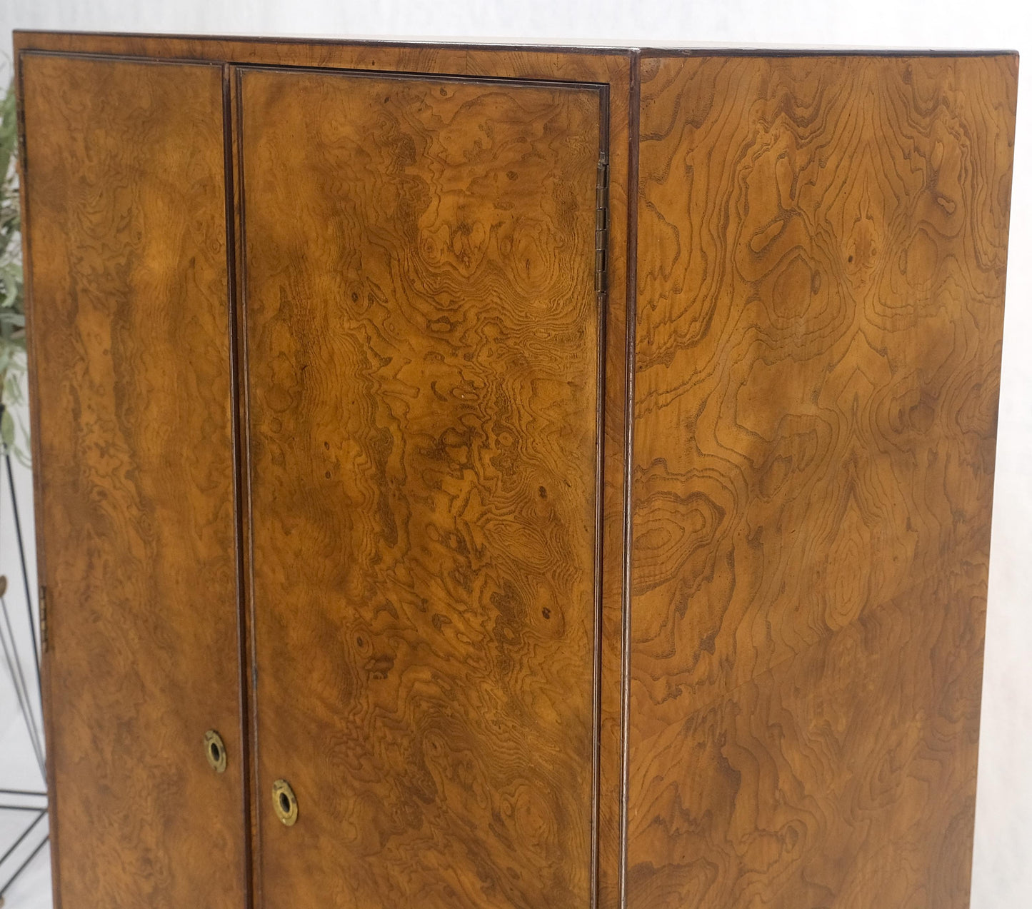 EstablishedLines Burl Wood Large 74" Tall Gentelman's Chest Dresser High Boy Campaign Style MINT!
