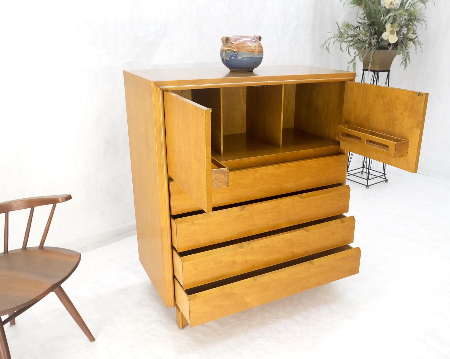 EstablishedLines Edmond Spence Swedish Blond High Boy Gentleman's Chest Dresser 4 Drawers MINT!