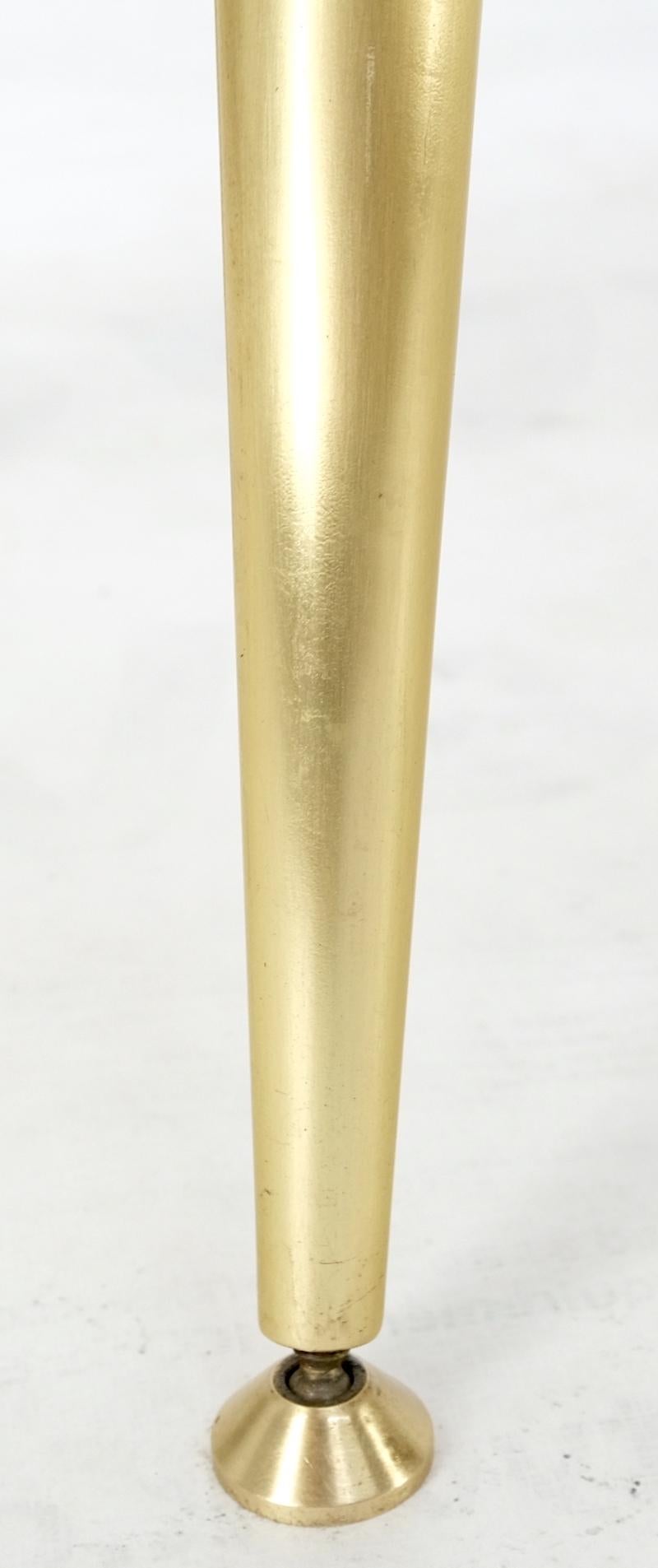 EstablishedLines Boat Shape Marble Top Tapered Cone Shape Brass Legs Coffee Table Mint