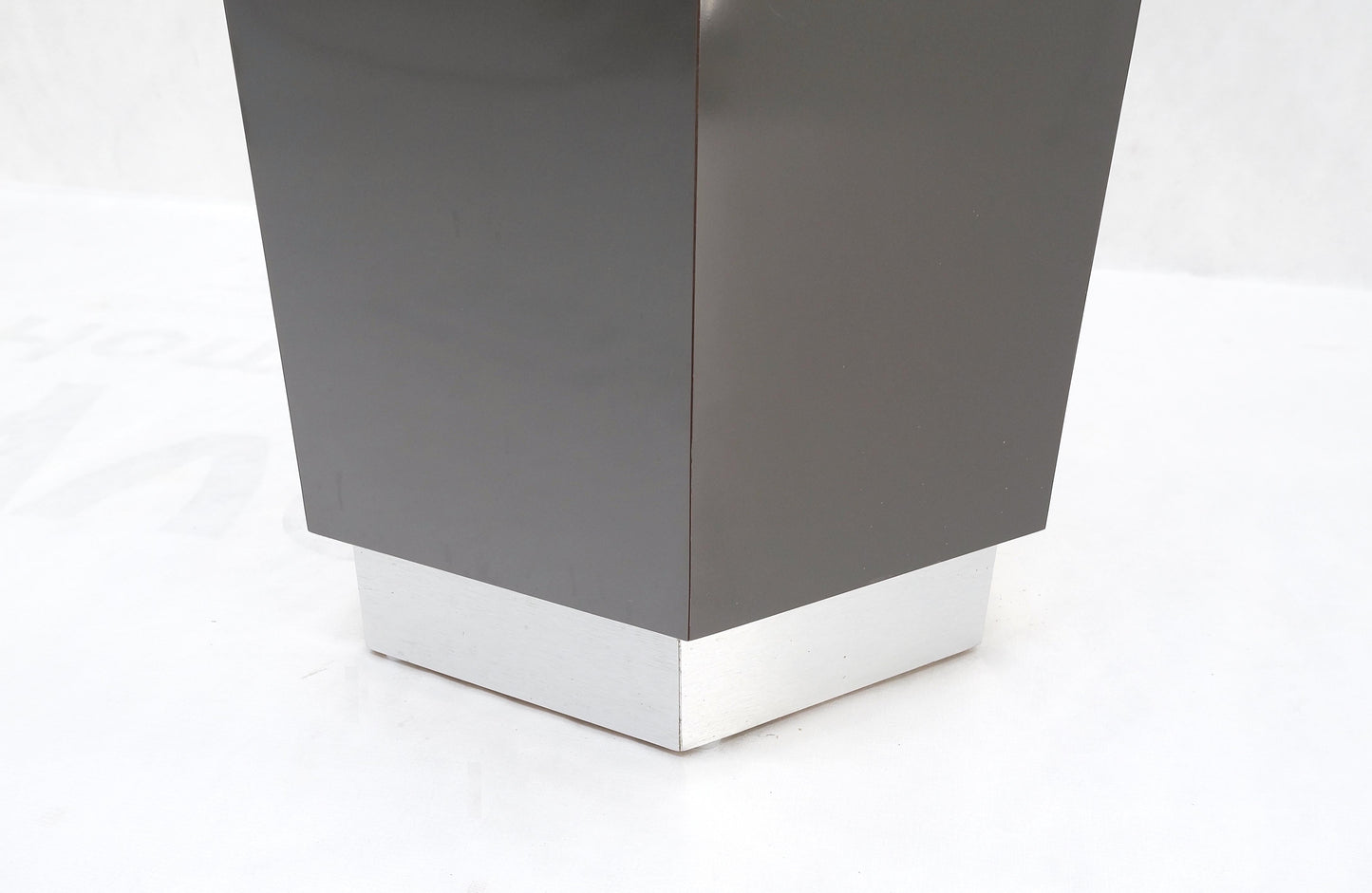 EstablishedLines Grey Laminate Aluminum Base Hexagon Shape Mid-Century Modern Pedestal